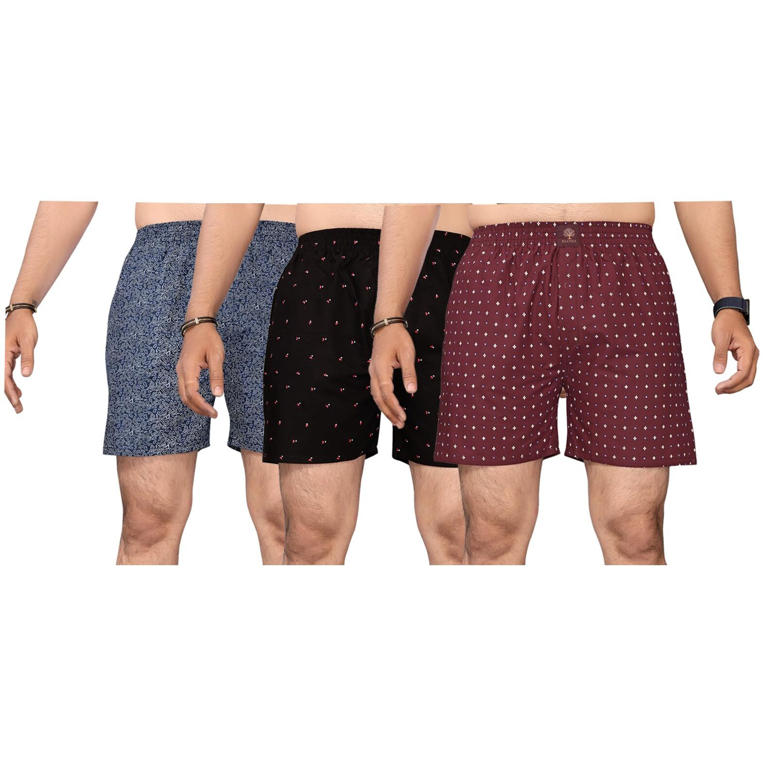 KLOSIA Men's Cotton Printed Regular Boxer Shorts