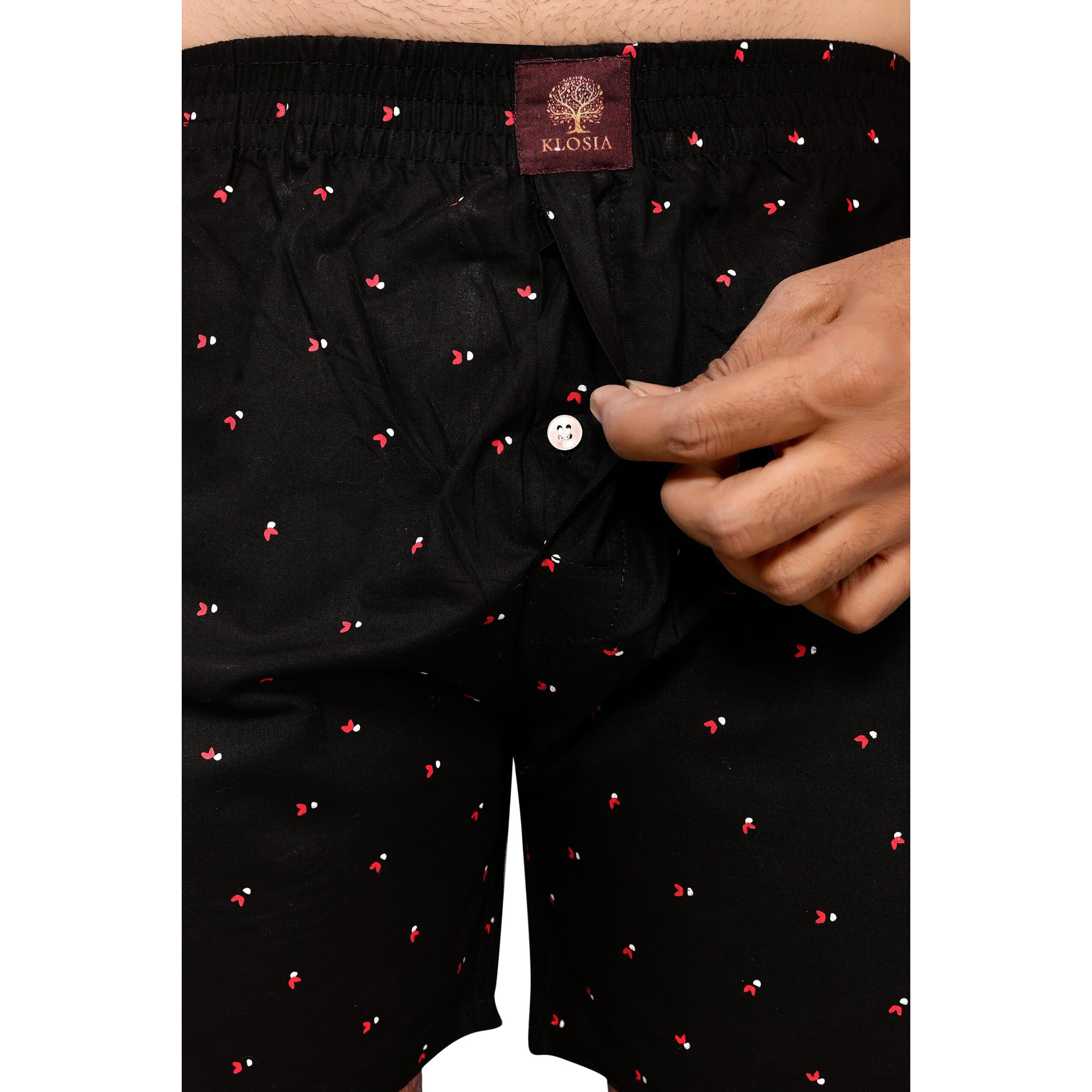 KLOSIA Men's Cotton Printed Regular Boxer Shorts