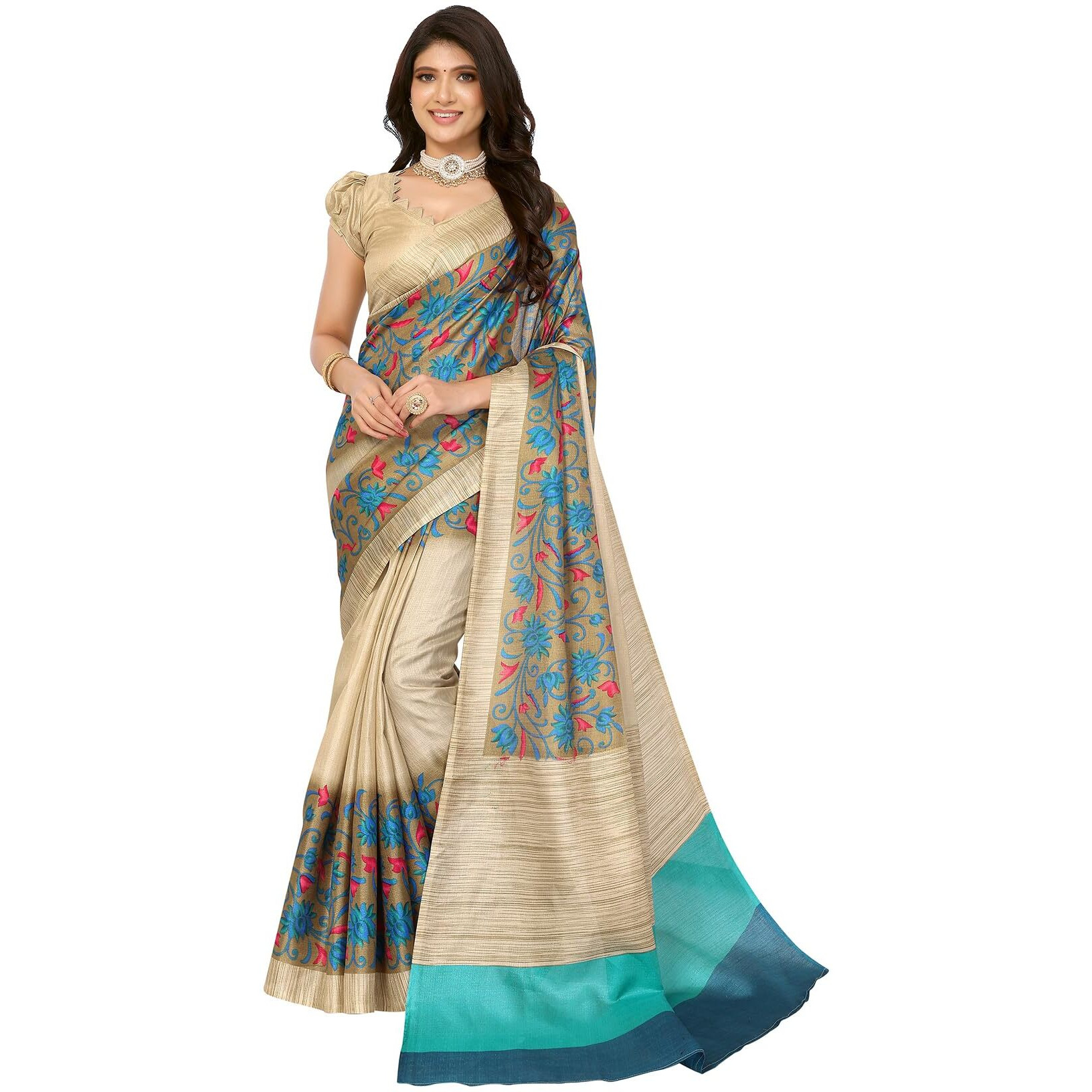 Yashika Women's Woven Printed Art Silk Saree with Unstitched Blouse Material (AZ-YS-P1-KAMAKSHI-RADHA-Parent_Rama)