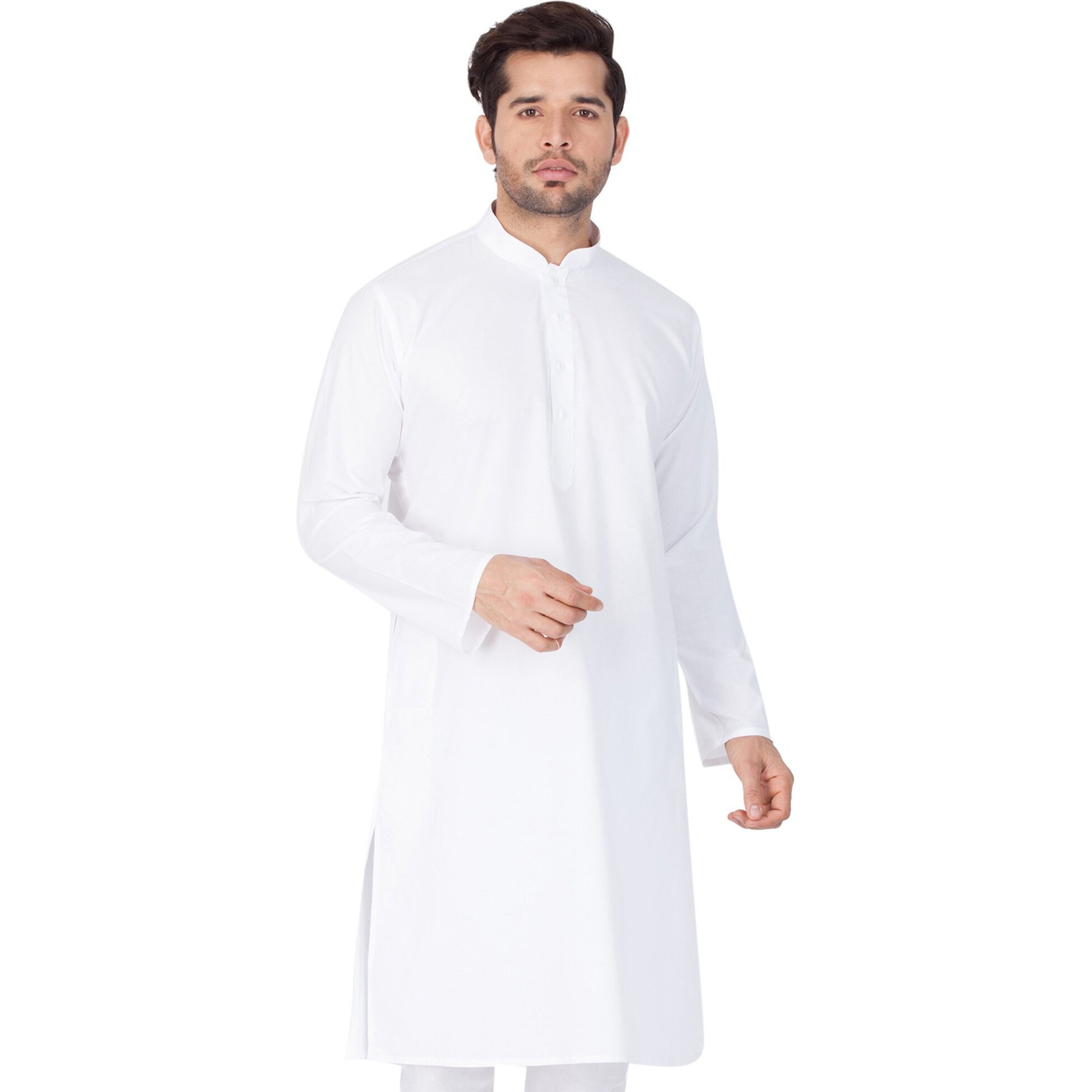 VASTRAMAY Men's Cotton Blend White Kurta - Timeless Elegance for Festivals & Events | Classic Design, Premium Comfort, and Versatile Style | Ethnic Attire for Cultural Celebrations_VASMKWH000_48