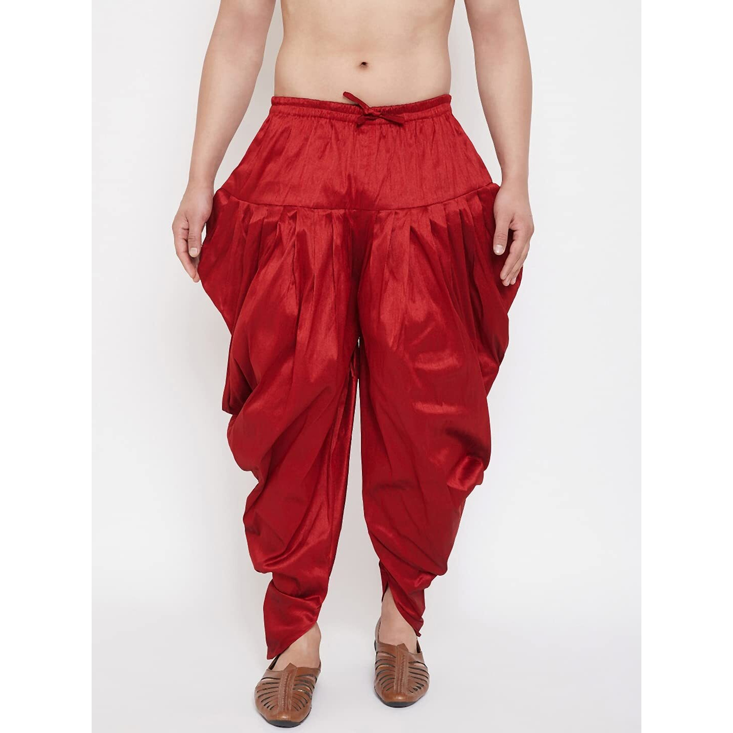 VASTRAMAY Men's Maroon Cowl Dhoti (VASMCD007MA_F)