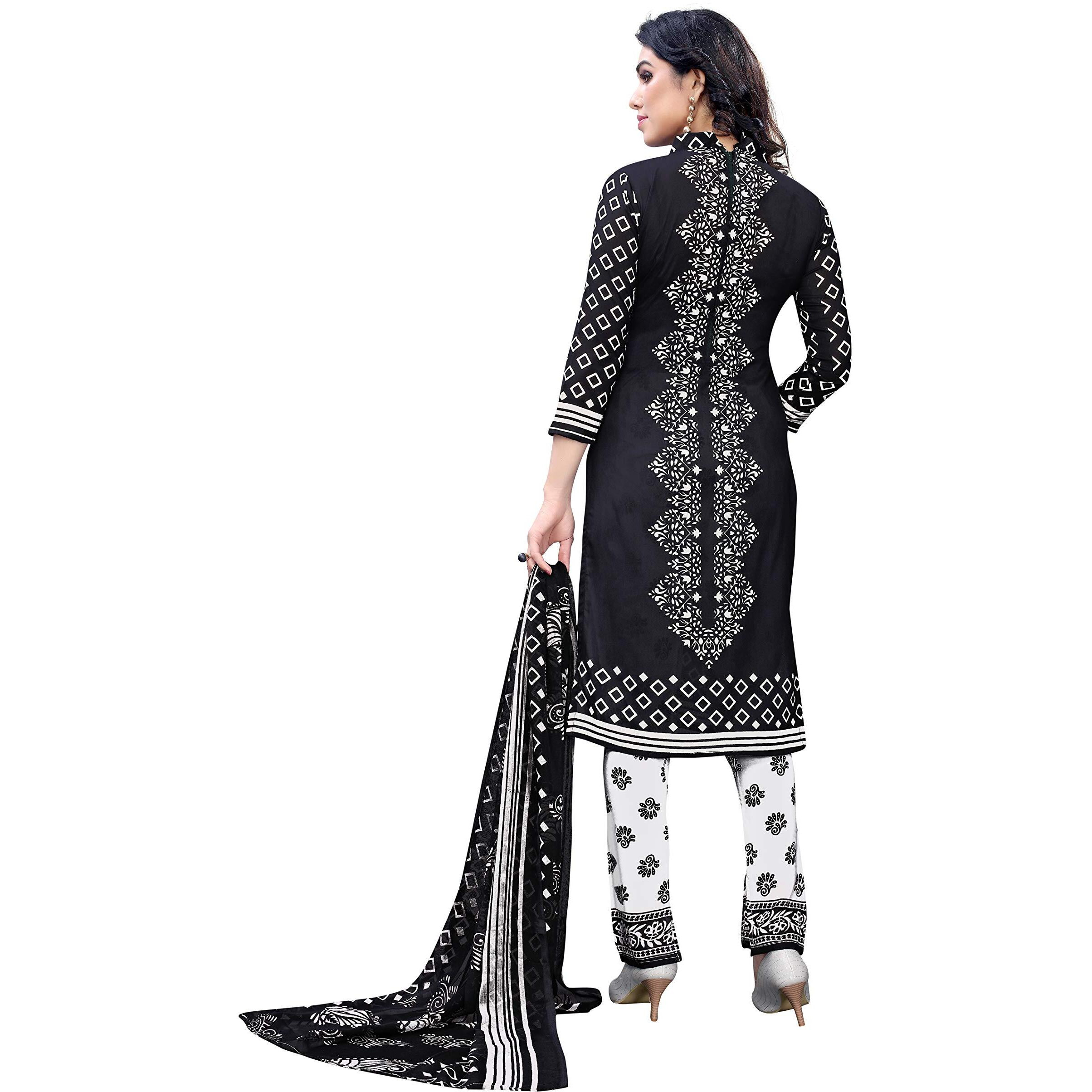 Yashika Women's Crepe Salwar Suit Set Dress Material (Prisha Black_Dark Free Size)