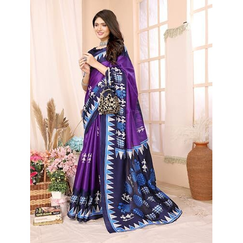 Yashika Women's Woven Printed Art Silk Saree with Unstitched Blouse Material (AZ-YS-P1-PATANG-Parent_Violet)