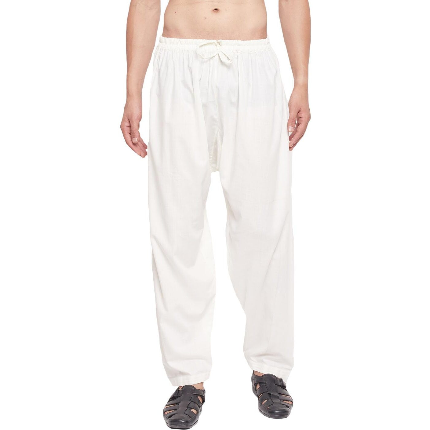 VASTRAMAY Men's Cream Cotton Patiala Salwar_VASMPTY002CR_38