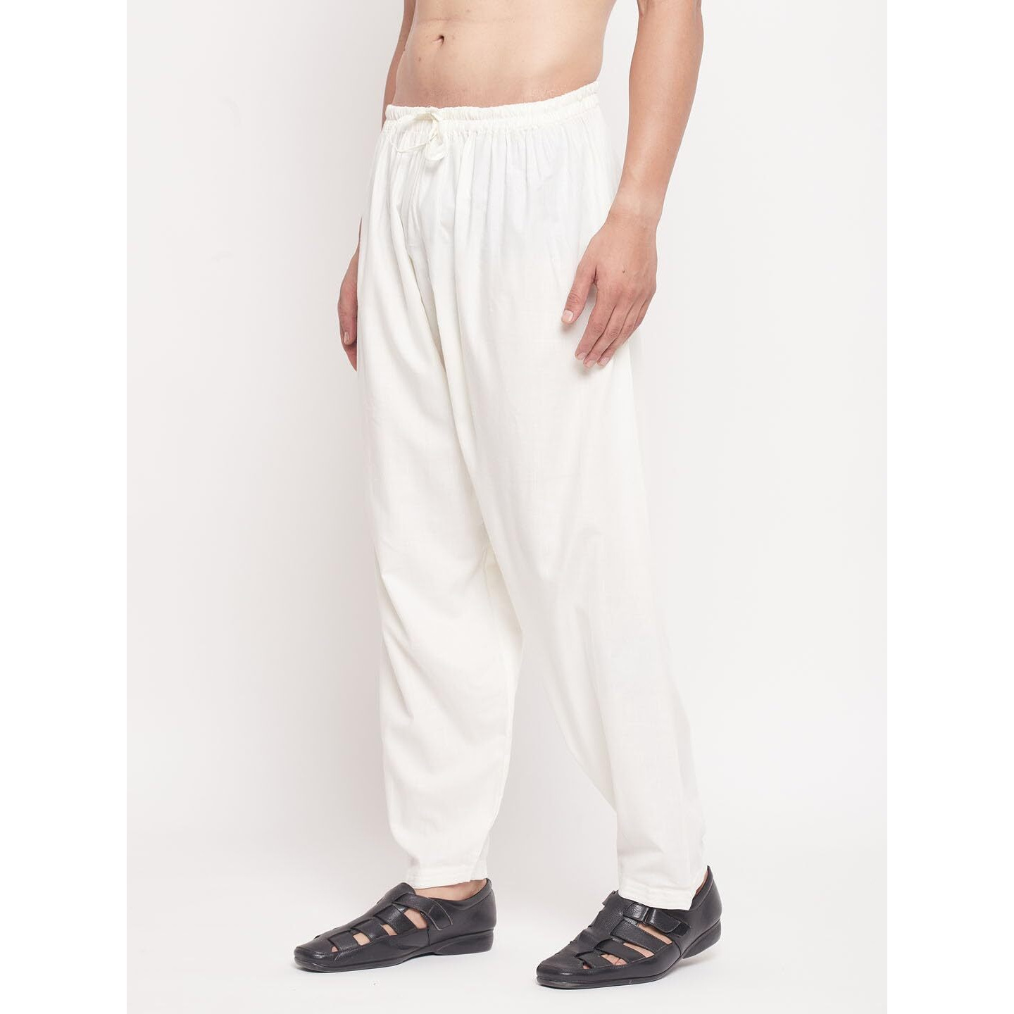 VASTRAMAY Men's Cream Cotton Patiala Salwar_VASMPTY002CR_38