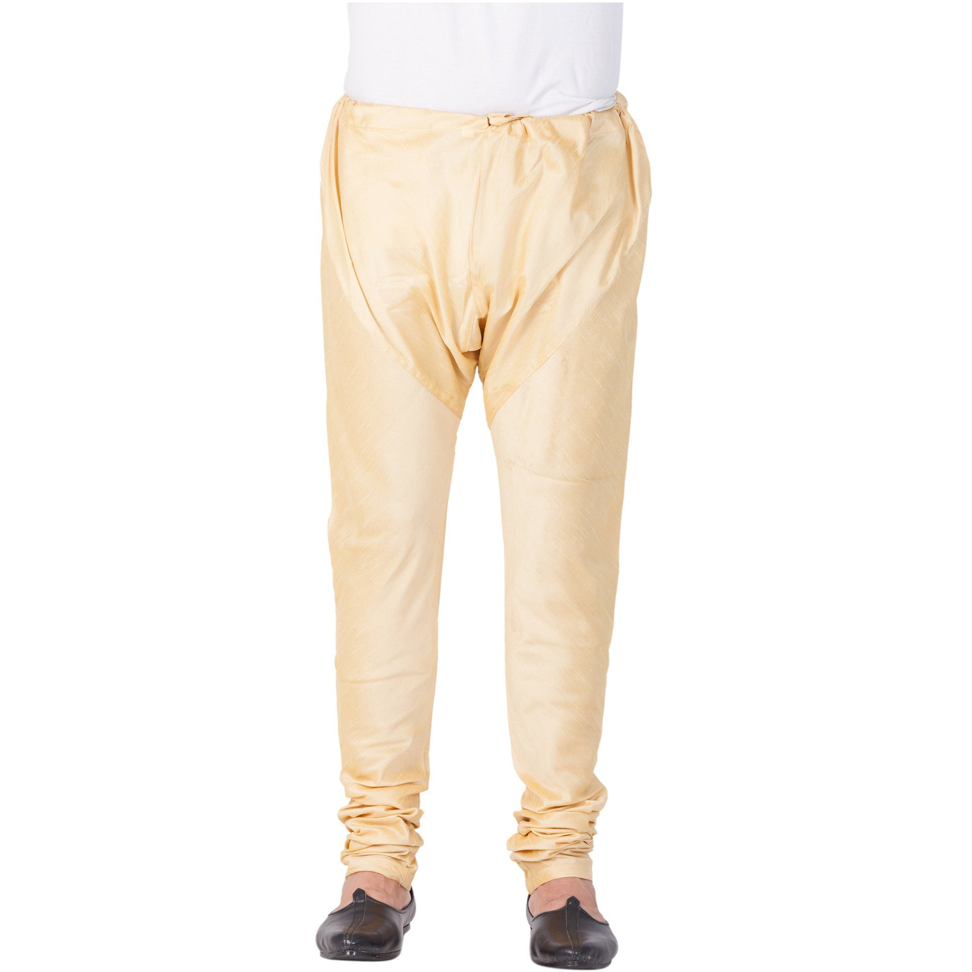 VASTRAMAY Men Cotton Silk Churidar Pyjama (Gold_VASMPGO_40)