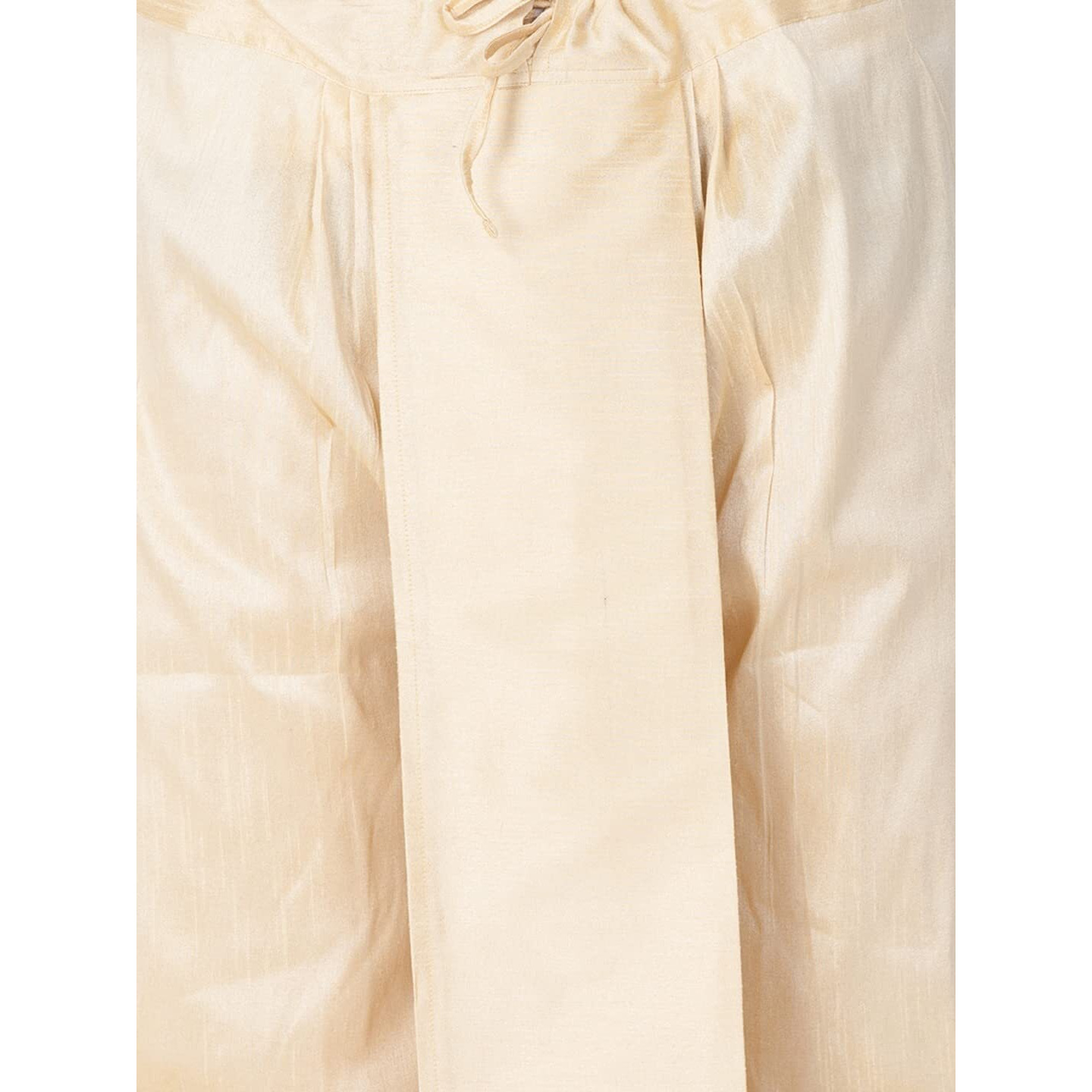 VASTRAMAY Men's Gold Silk Blend Readymade Dhoti Pant - Traditional Ethnic Wear with Relaxed Fit for Weddings, Festivals and Parties