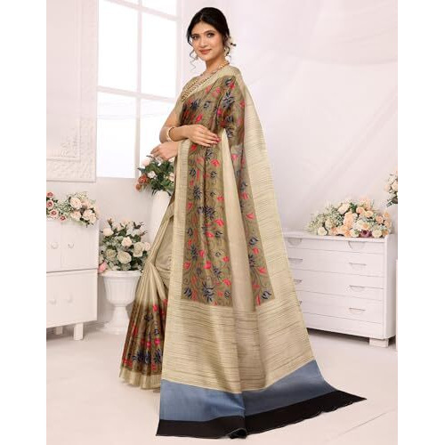 Yashika Women's Woven Printed Art Silk Saree with Unstitched Blouse Material (AZ-YS-P1-KAMAKSHI-RADHA-Parent_Grey)