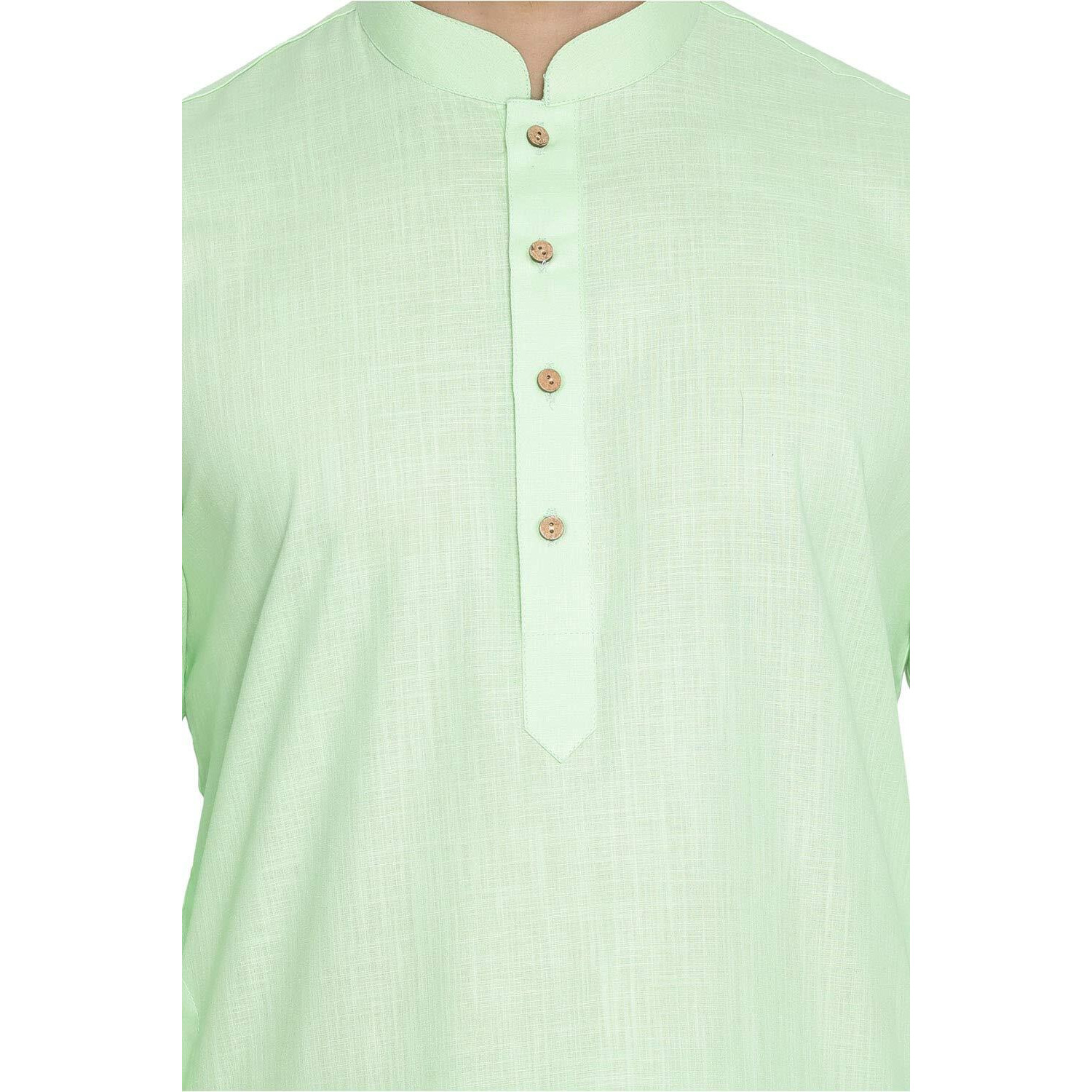 VASTRAMAY Mens Cotton Linen Mint Green Kurta - Timeless Elegance for Festivals & Events_VASMK007MG_42