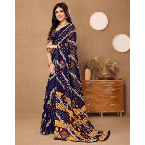 Yashika Woven Georgette Women's Saree (AZ-YS-P1-AMIRA-TWISHA-Parent_Navy)