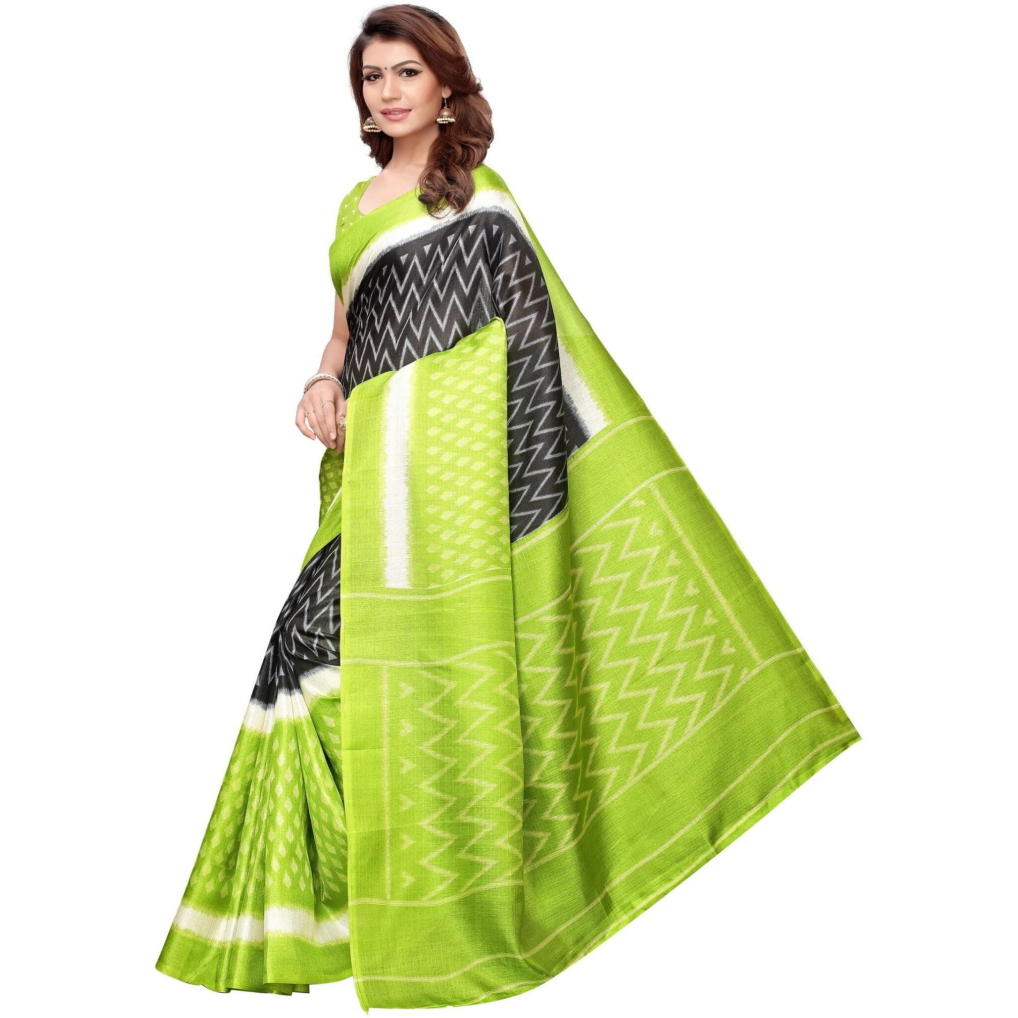 Yashika women's Georgette light weight saree with blouse piece (Multi-Color_Free_Size) SDPL-SNAP MEHENDI