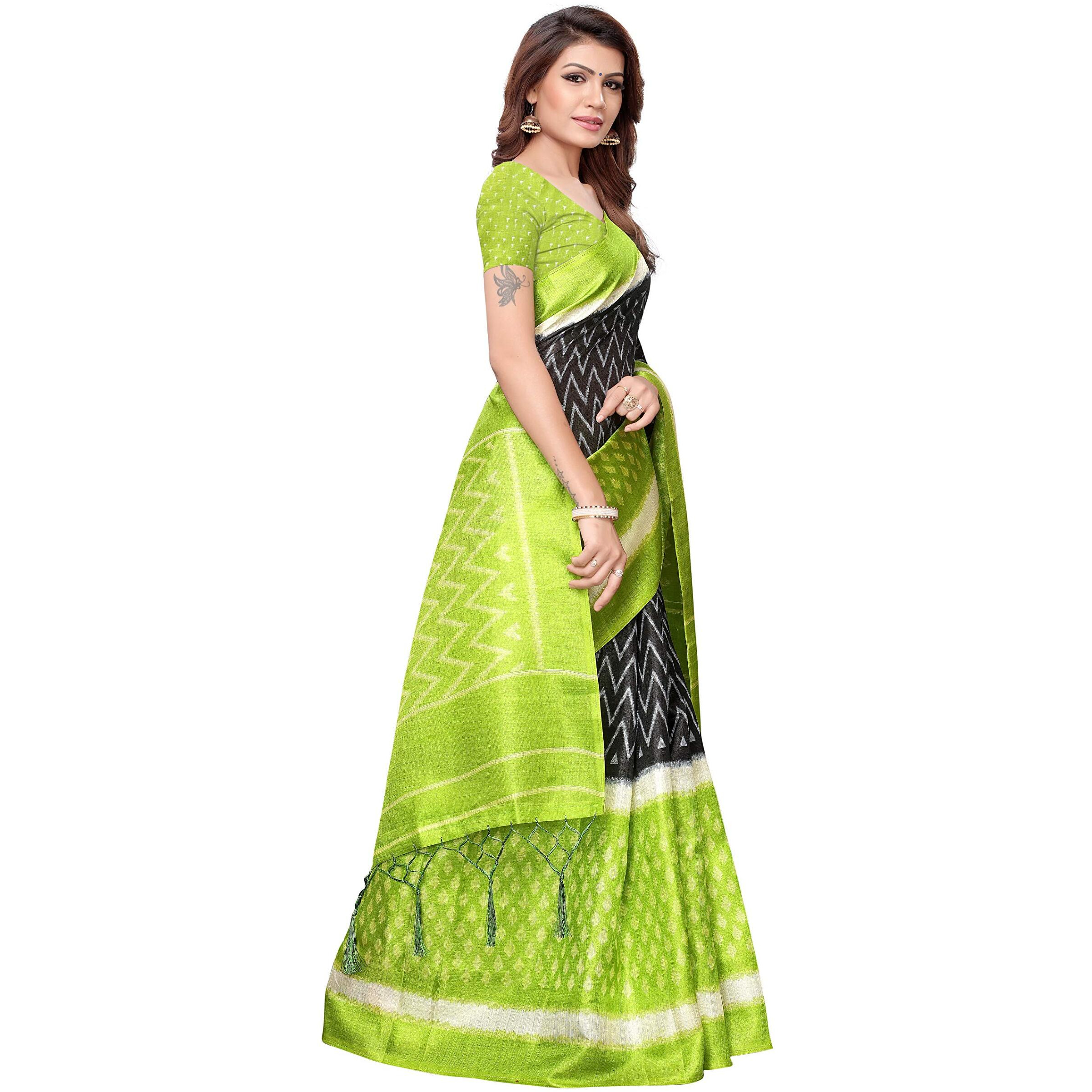 Yashika women's Georgette light weight saree with blouse piece (Multi-Color_Free_Size) SDPL-SNAP MEHENDI