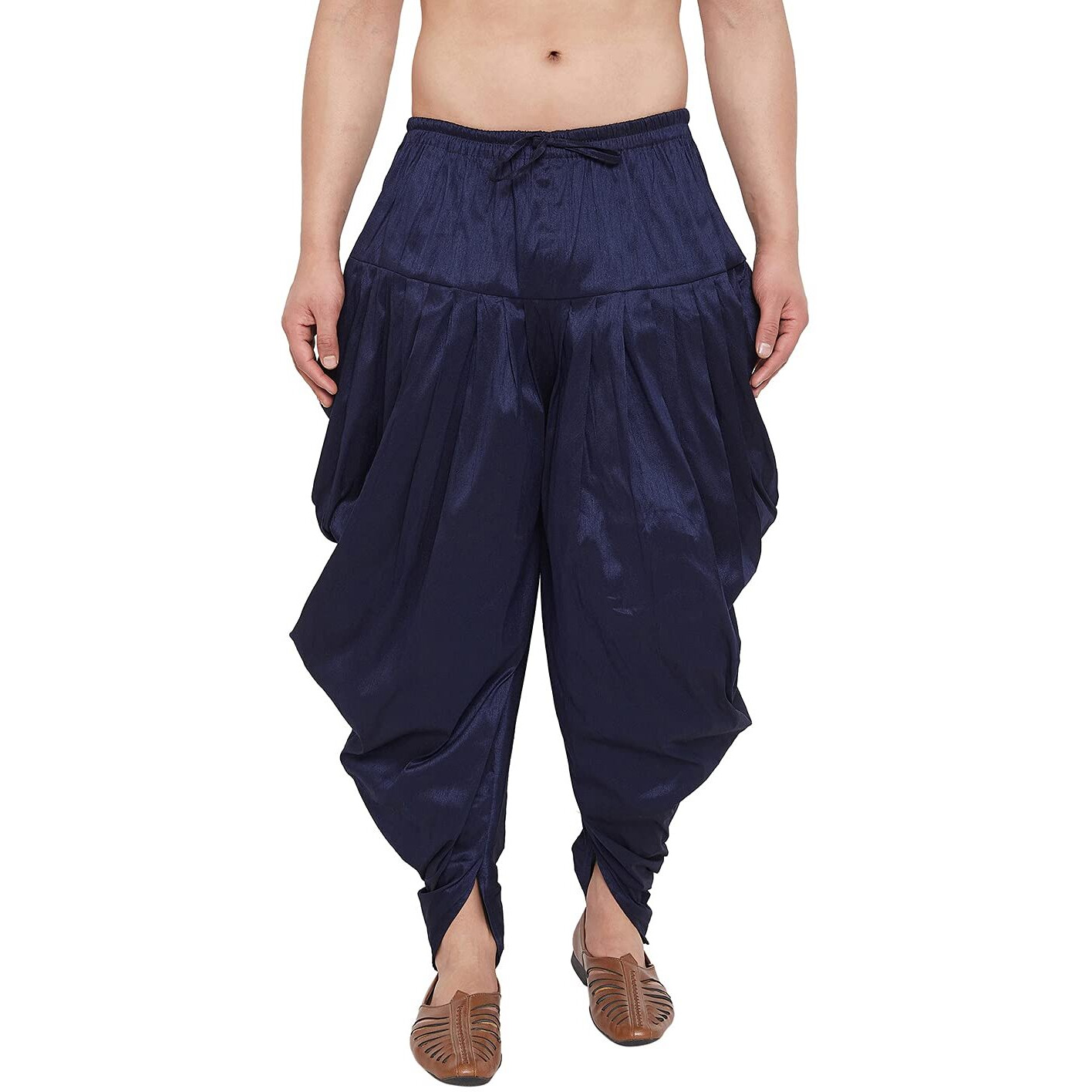 VASTRAMAY Men's Navy Blue Cowl Dhoti (VASMCD007NB_F)