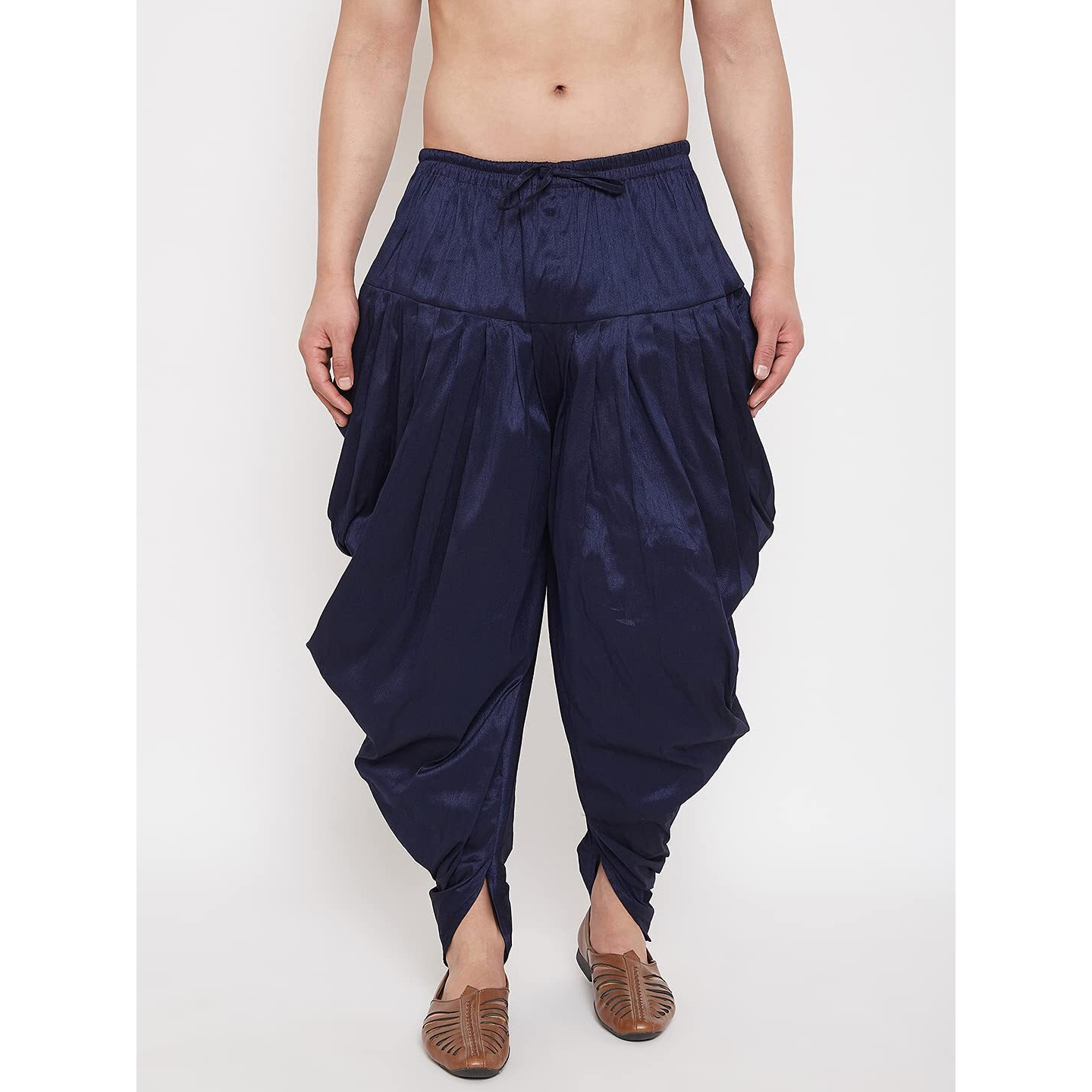 VASTRAMAY Men's Navy Blue Cowl Dhoti (VASMCD007NB_F)