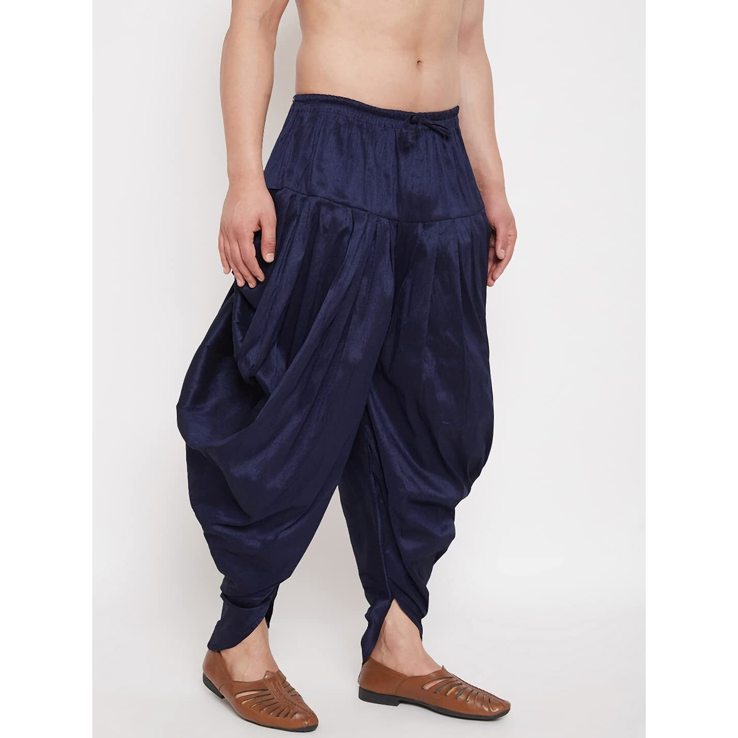 VASTRAMAY Men's Navy Blue Cowl Dhoti (VASMCD007NB_F)