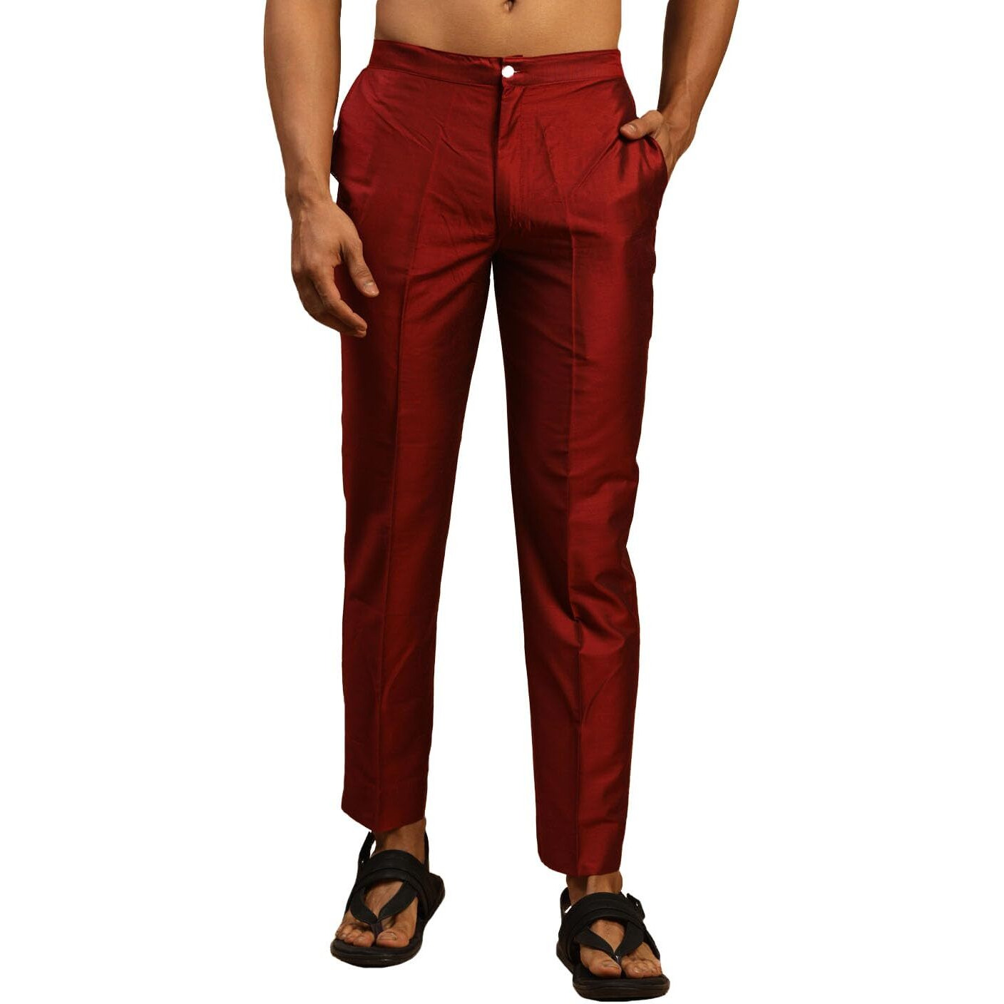 VASTRAMAY Men's Maroon Viscose Pant Style Pyjama_VASMPANT002MA_42