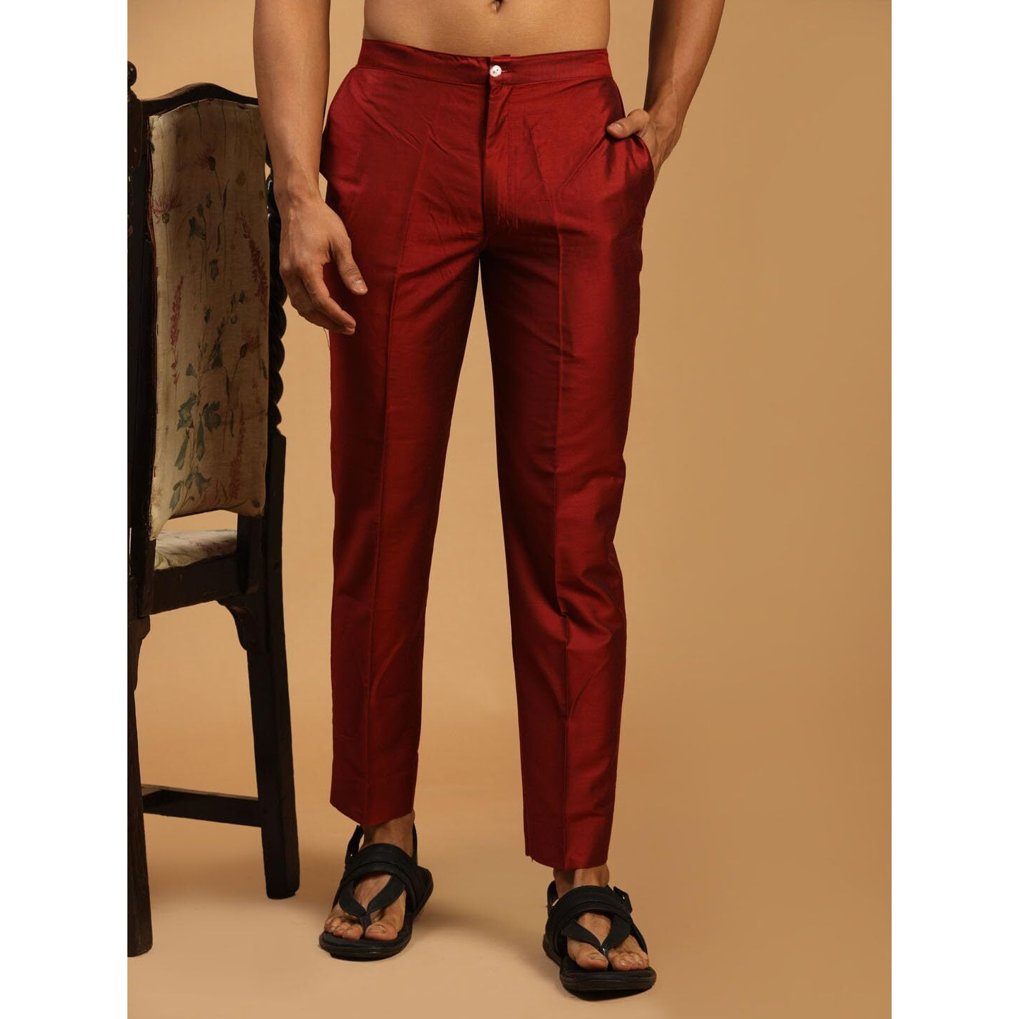 VASTRAMAY Men's Maroon Viscose Pant Style Pyjama_VASMPANT002MA_42