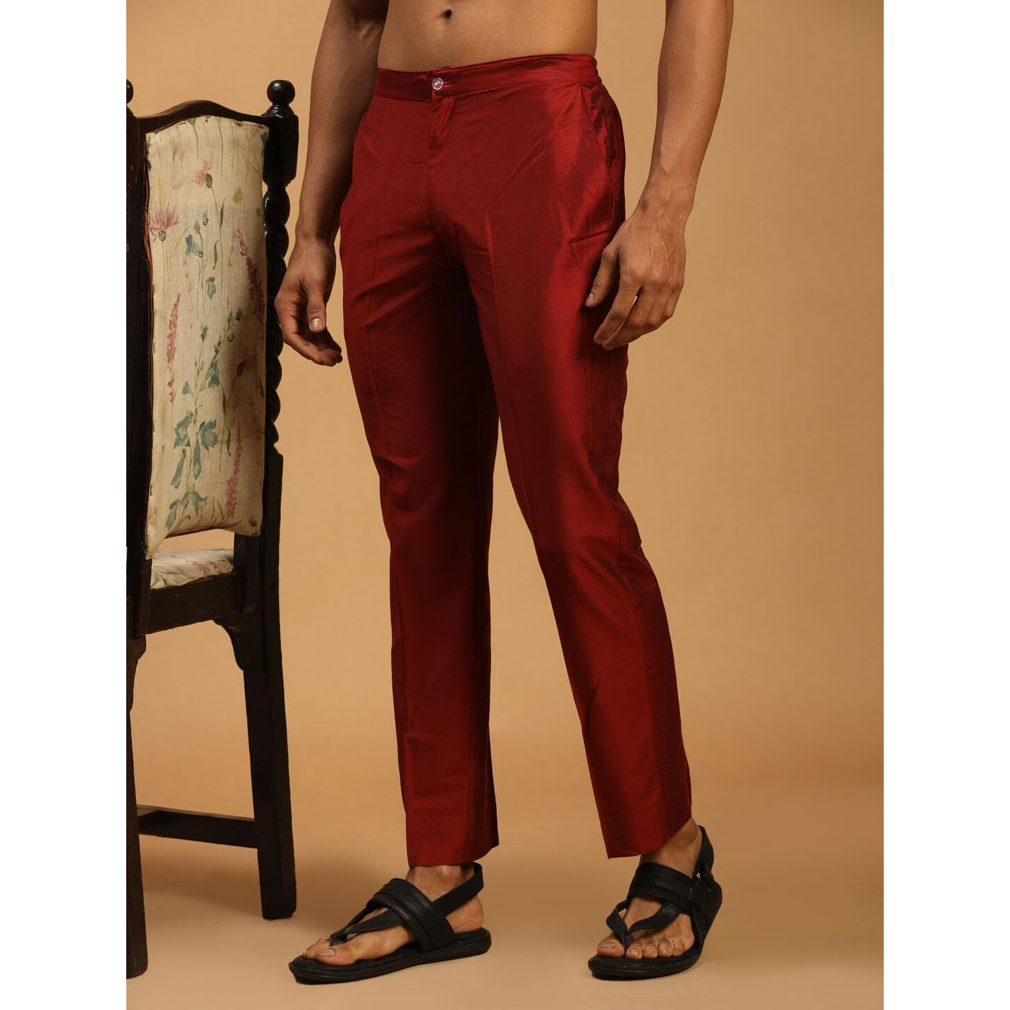 VASTRAMAY Men's Maroon Viscose Pant Style Pyjama_VASMPANT002MA_42