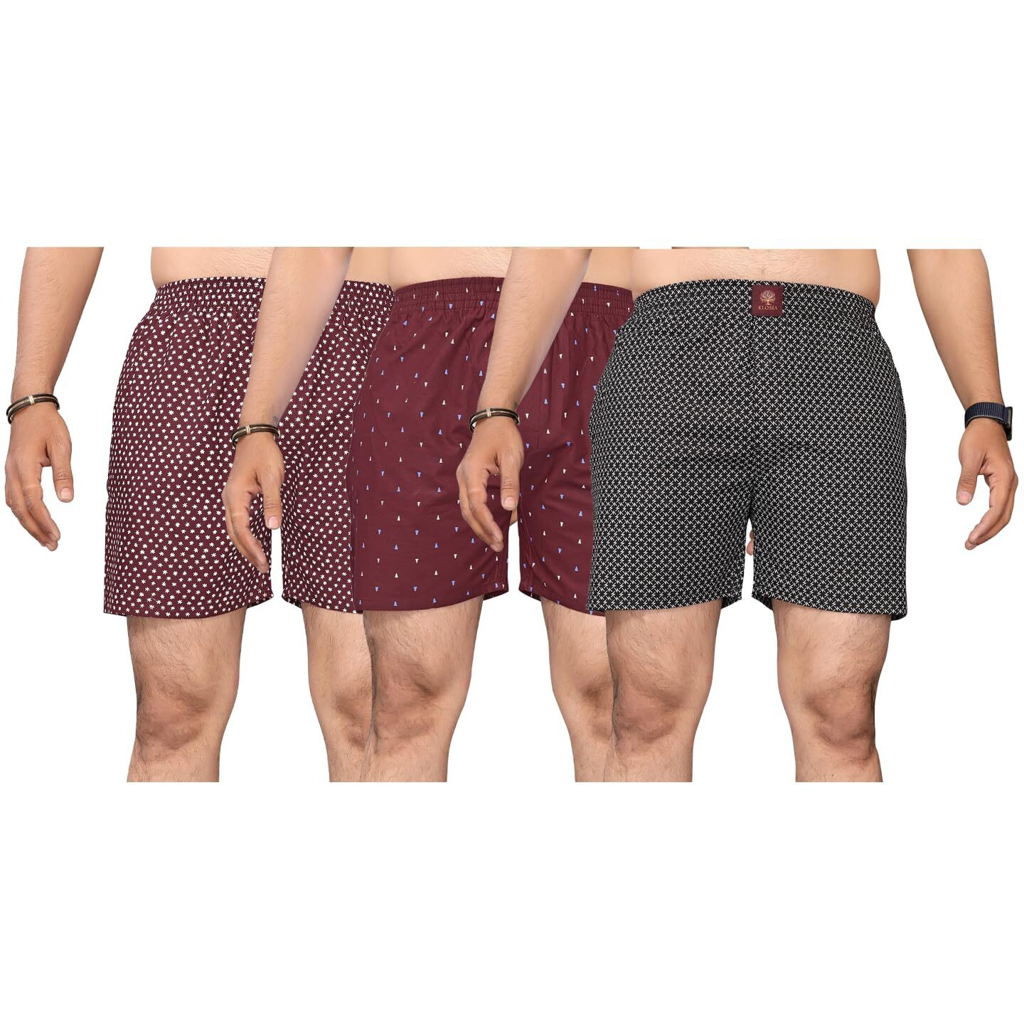 KLOSIA Men's Cotton Printed Regular Boxer Shorts