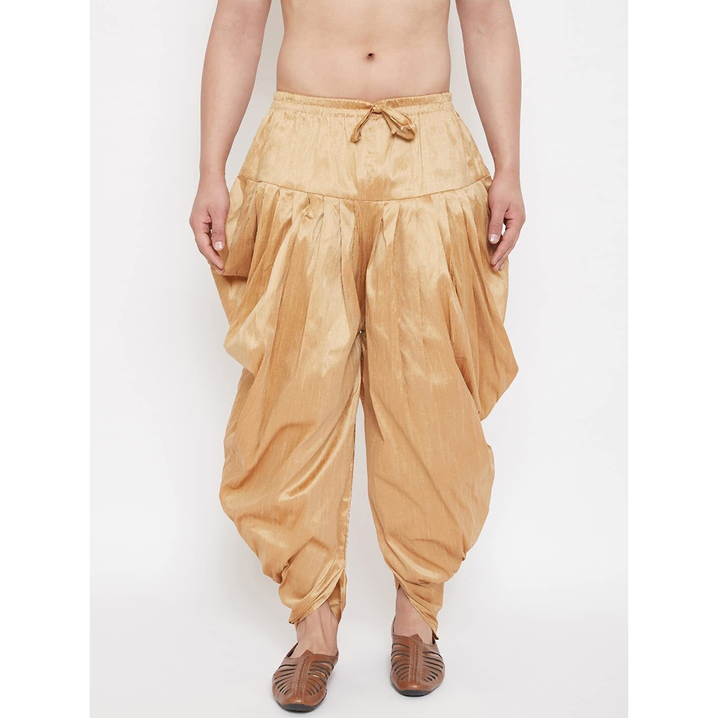 VASTRAMAY Men's Rose Gold Cowl Dhoti (VASMCD007RG_F)