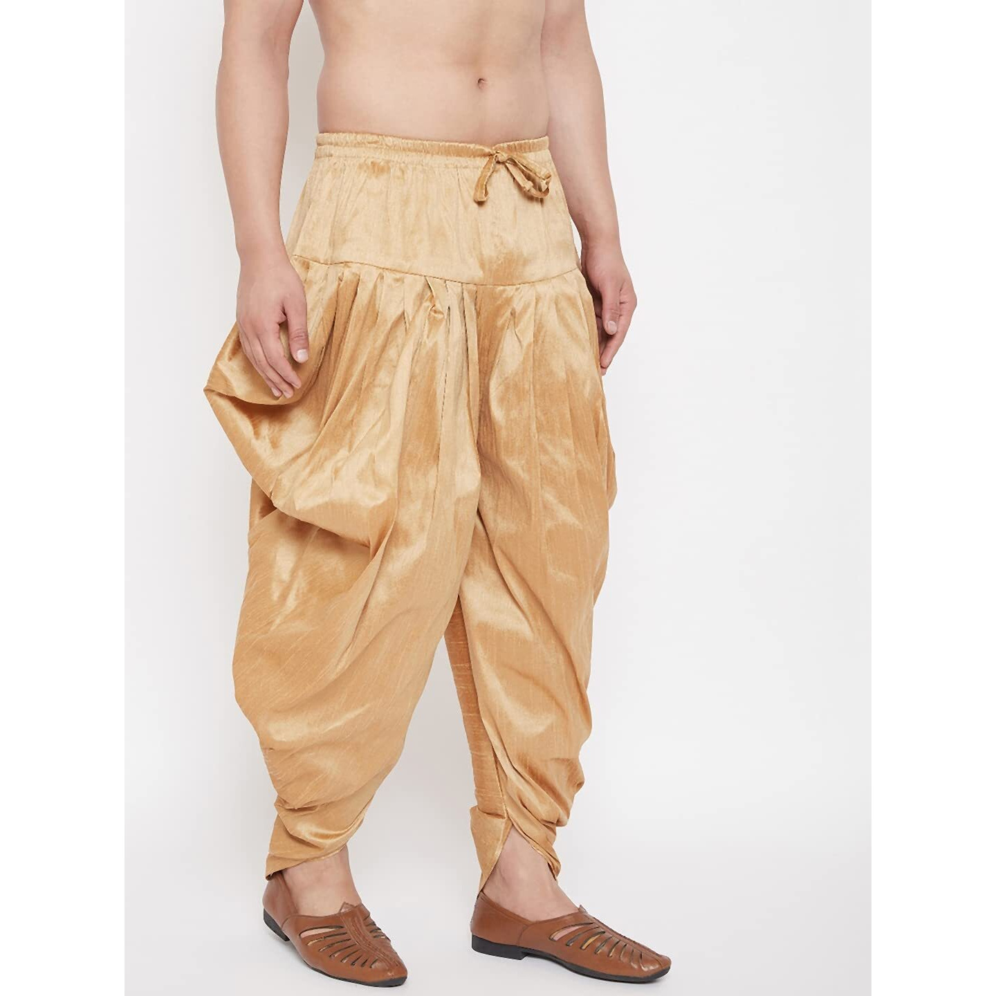 VASTRAMAY Men's Rose Gold Cowl Dhoti (VASMCD007RG_F)