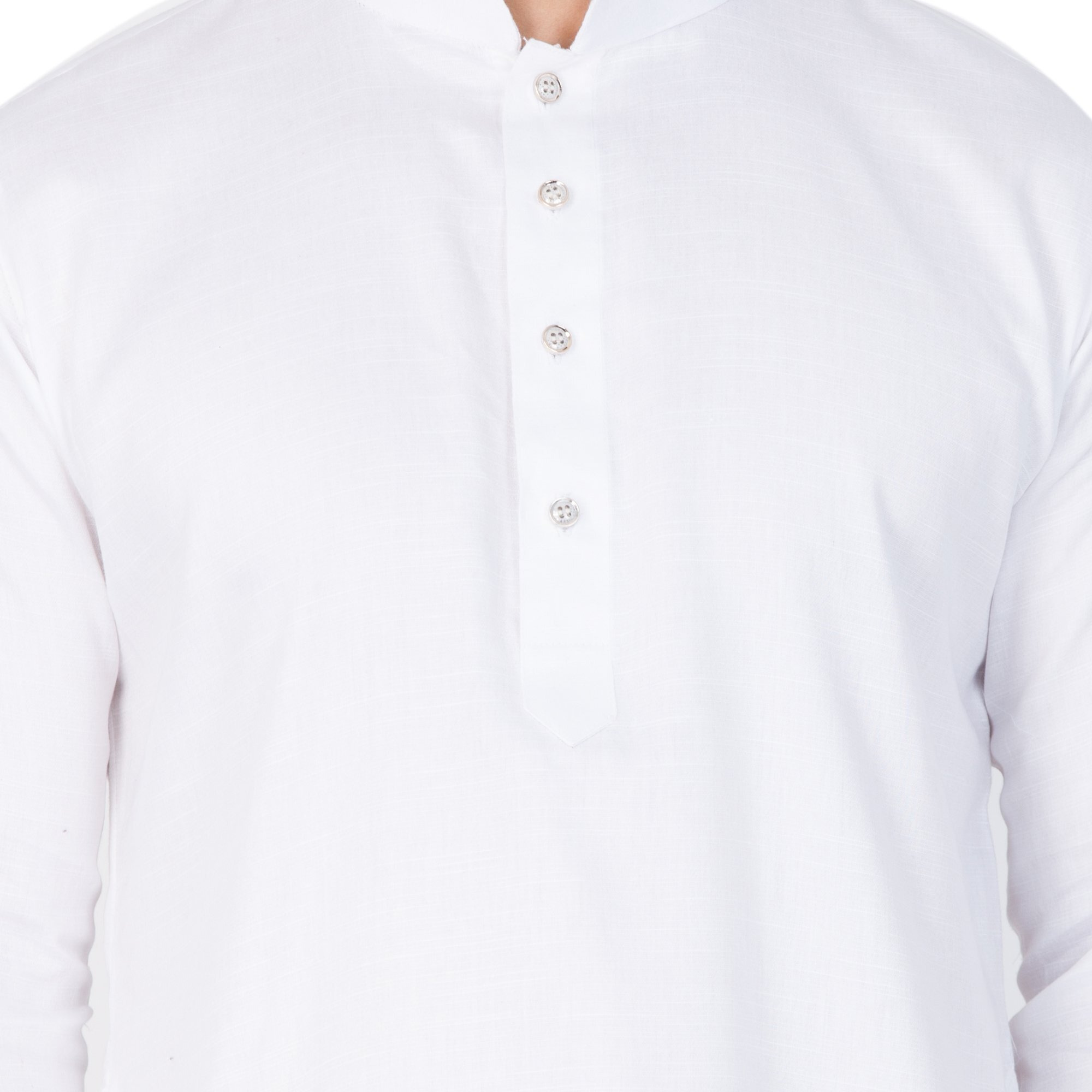 VASTRAMAY Men's White Pure Cotton Kurta Pyjama Set - Lukhnowi Chikankari Embroidered Kurta with Pant Style Pyjama for Weddings, Festivals, and Cultural Celebrations