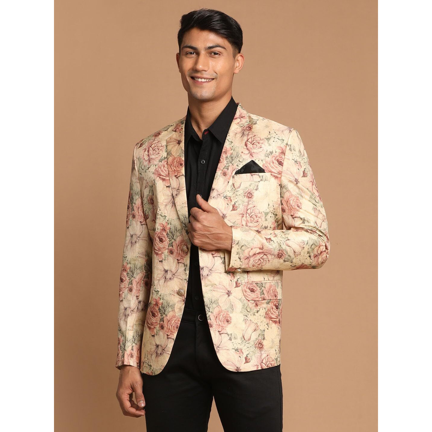 VASTRAMAY Men's Brown Silk Blend Blazer_VASMCT010_42