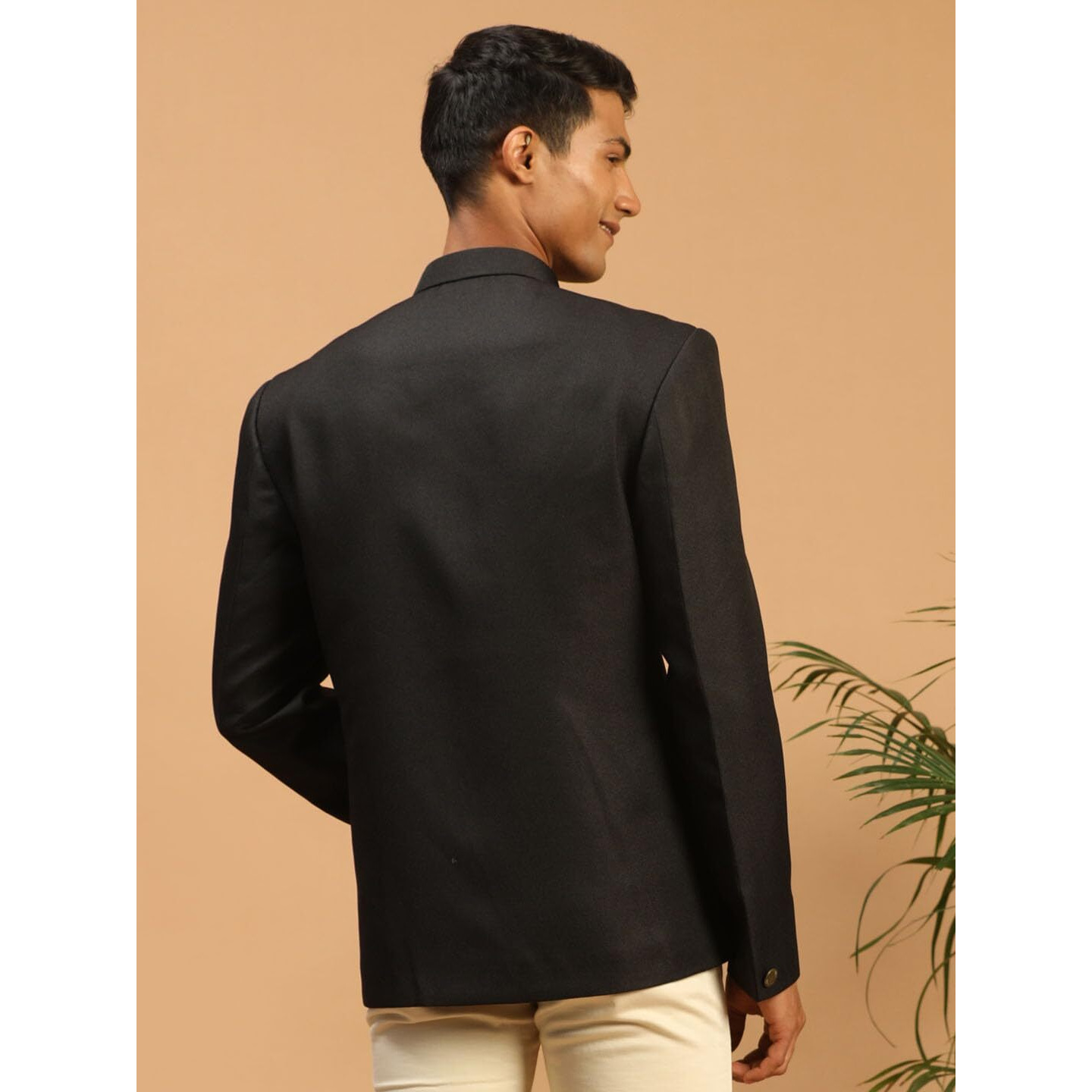 VASTRAMAY Men's Black Silk Blend Jodhpuri_VASMJP029BL_38