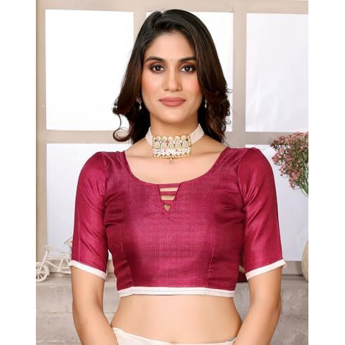 Yashika Women's Woven Latest Art Silk and Tassels Saree with Unstitched Blouse Material (AZ-YS-P1-NAFIZA-Parent_Cream Purple)