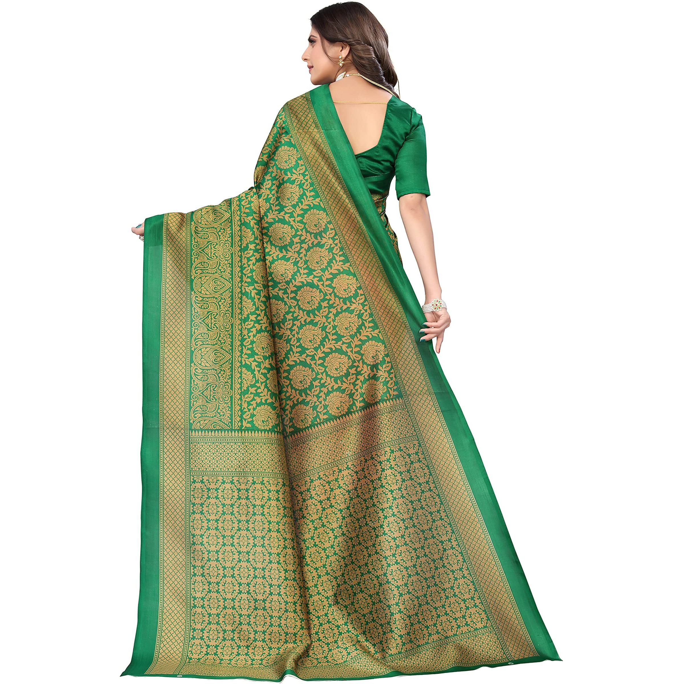 Yashika Women's Jacquard Art Silk Saree (Metro Pink_01_Pink02)