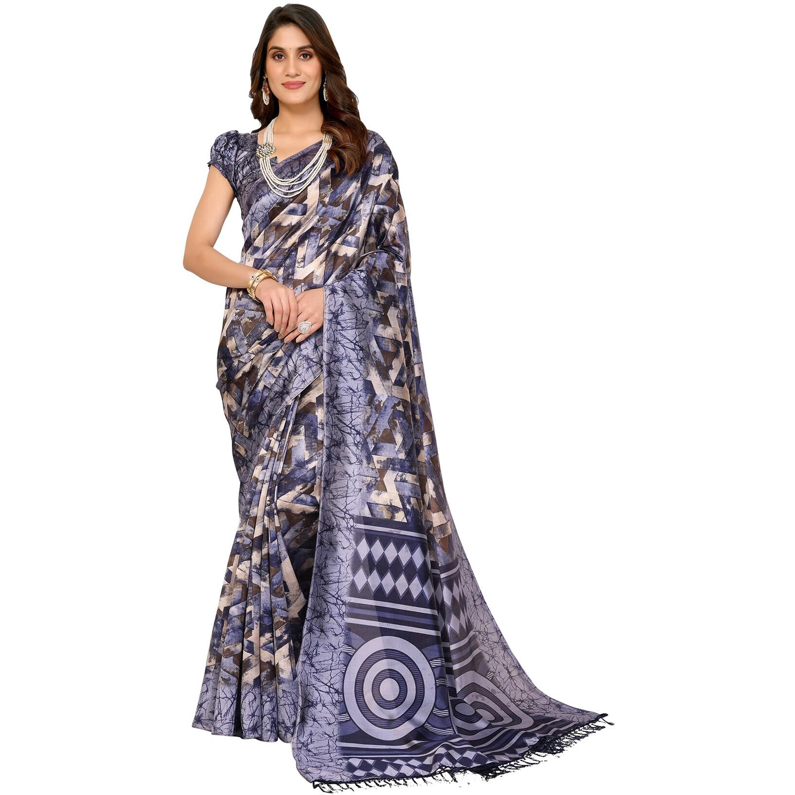 Yashika Women's Woven Latest Art Silk and Tassels Saree with Unstitched Blouse Material (AZ-YS-P1-CHAITALI-HARVI-Parent_Grey)