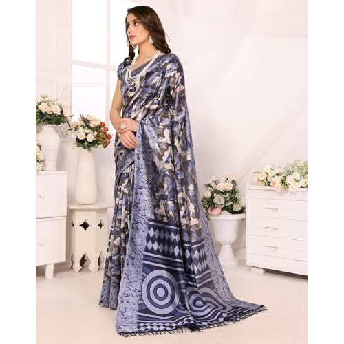 Yashika Women's Woven Latest Art Silk and Tassels Saree with Unstitched Blouse Material (AZ-YS-P1-CHAITALI-HARVI-Parent_Grey)