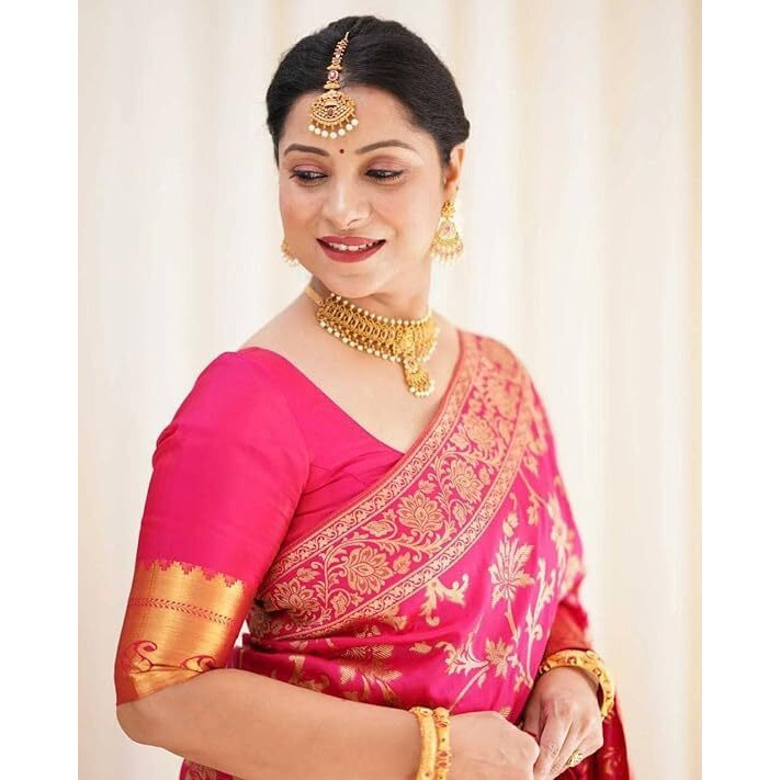 Yashika Woven Banarasi Kanjivaram Cotton Silk Jaquard Women's Saree (AZ-YS-OG-SEVA-Parent_Pink)