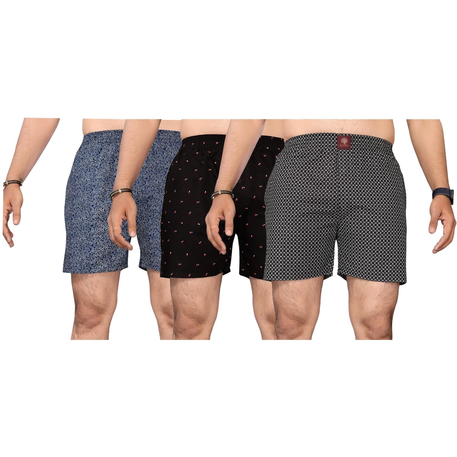 KLOSIA Men's Cotton Printed Regular Boxer Shorts