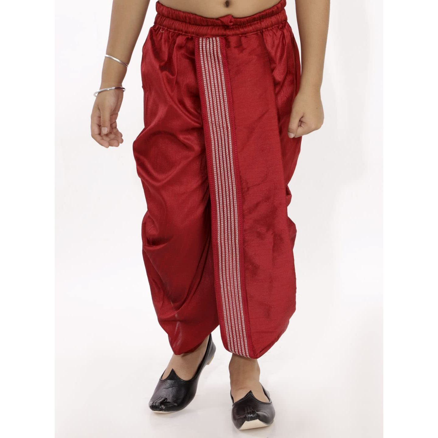 VASTRAMAY Boys' Maroon Traditional Embroidered Dhoti_VASBDT007MA_26