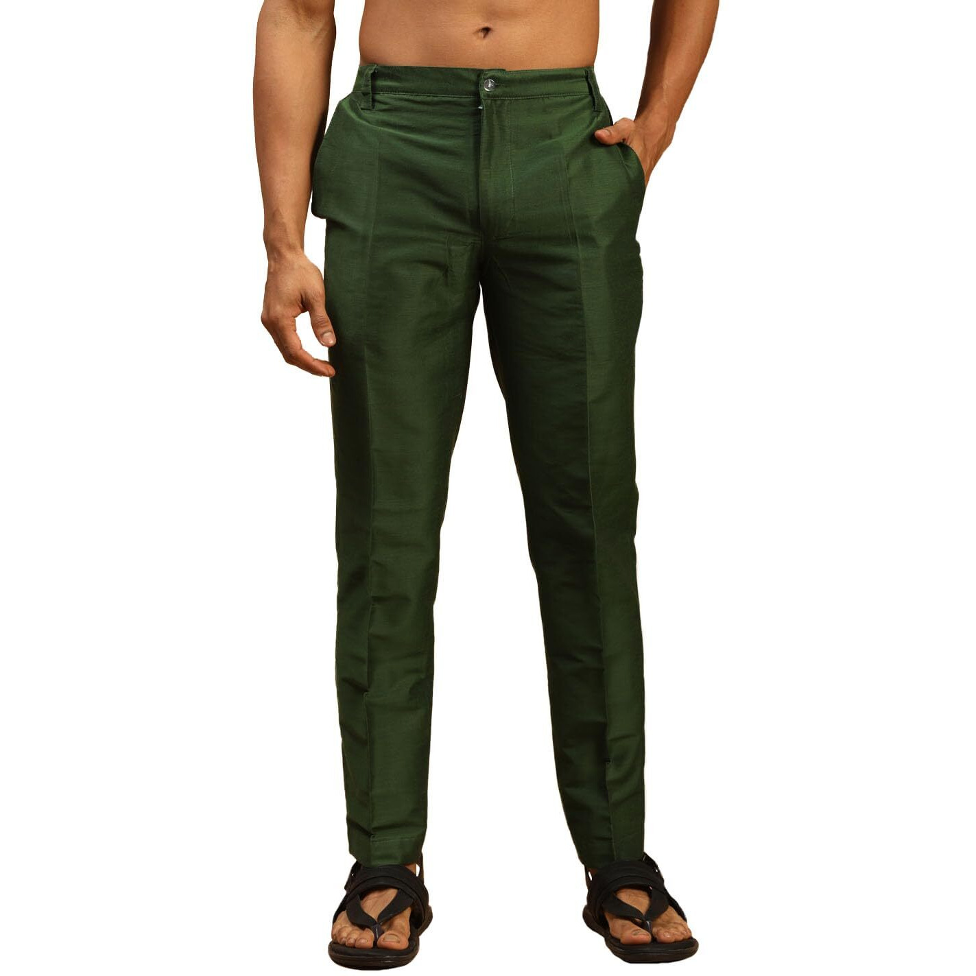 VASTRAMAY Men's Green Viscose Pant Style Pyjama_VASMPANT002GN_42