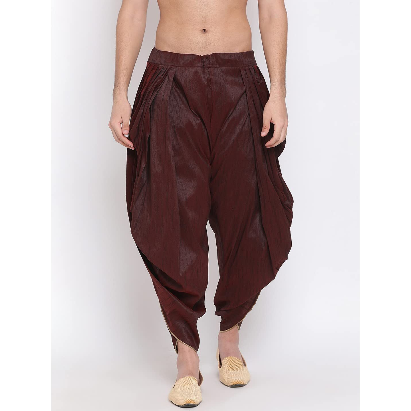 VASTRAMAY Men's Dhoti (VASMSD001WN_Free Size_Wine)
