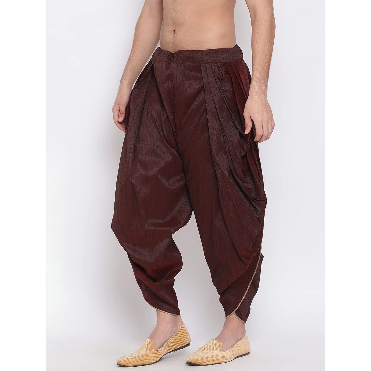 VASTRAMAY Men's Dhoti (VASMSD001WN_Free Size_Wine)