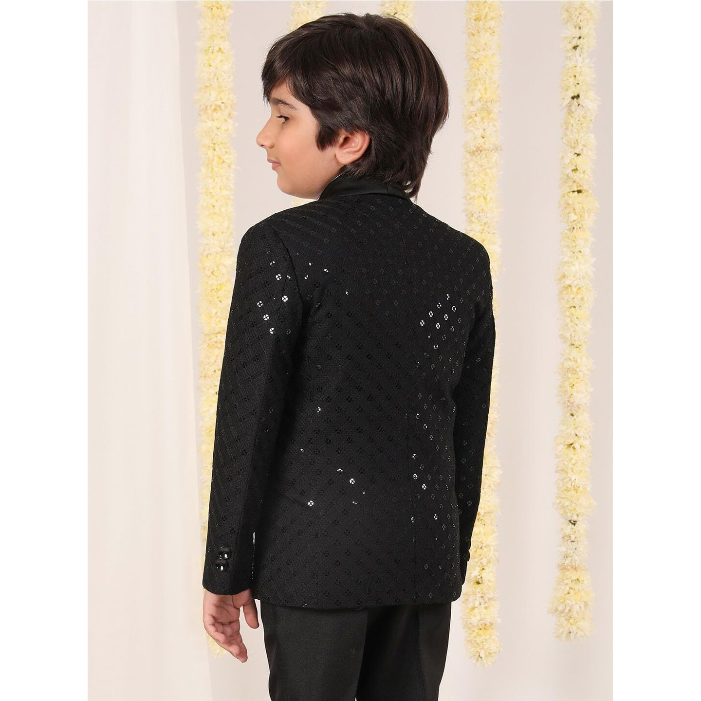 VASTRAMAY Boys' Black Embroidered Blazer_VASBCT024BL_36