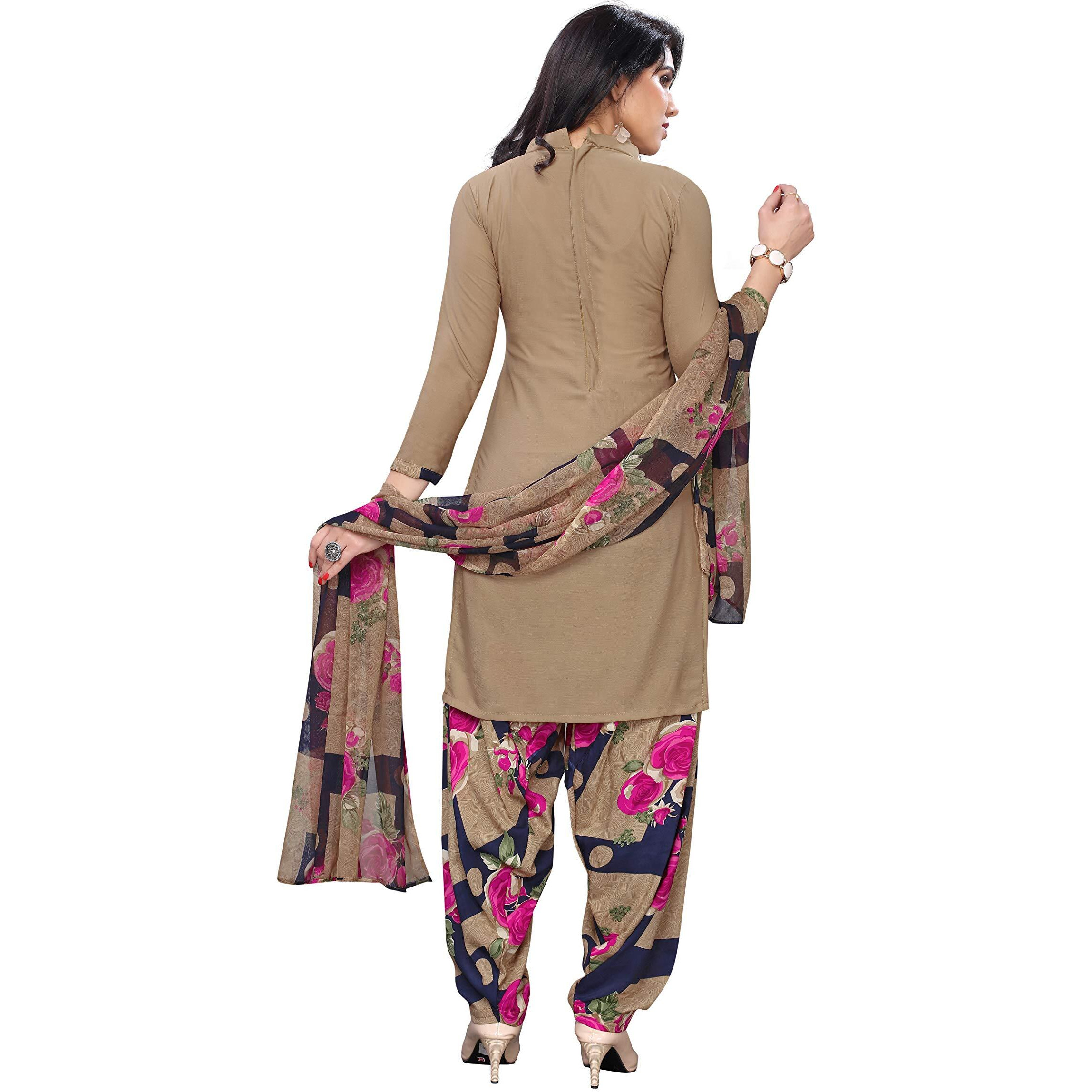 Yashika Women's Crepe Dress Material (Admiring Pink FC Free Size)