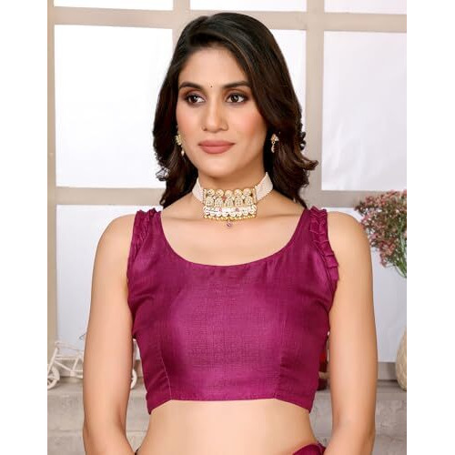 Yashika Women's Woven Latest Art Silk and Tassels Saree with Unstitched Blouse Material (AZ-YS-P1-NAFIZA-Parent_Purple)
