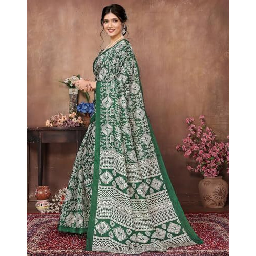 Yashika Women's Latest Woven Printed Art Silk Saree with Unstitched Blouse Material-Suitable for All Indian Weddings and Festivals (AZ-YS-P1-URMILA-YASHODA-Parent_Green)