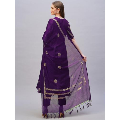 ANNI DESIGNER Women's Rayon Blend Anarkali Printed Kurta with Pant & Dupatta (Berlin BEGANI-NB_S_Begani_Small)