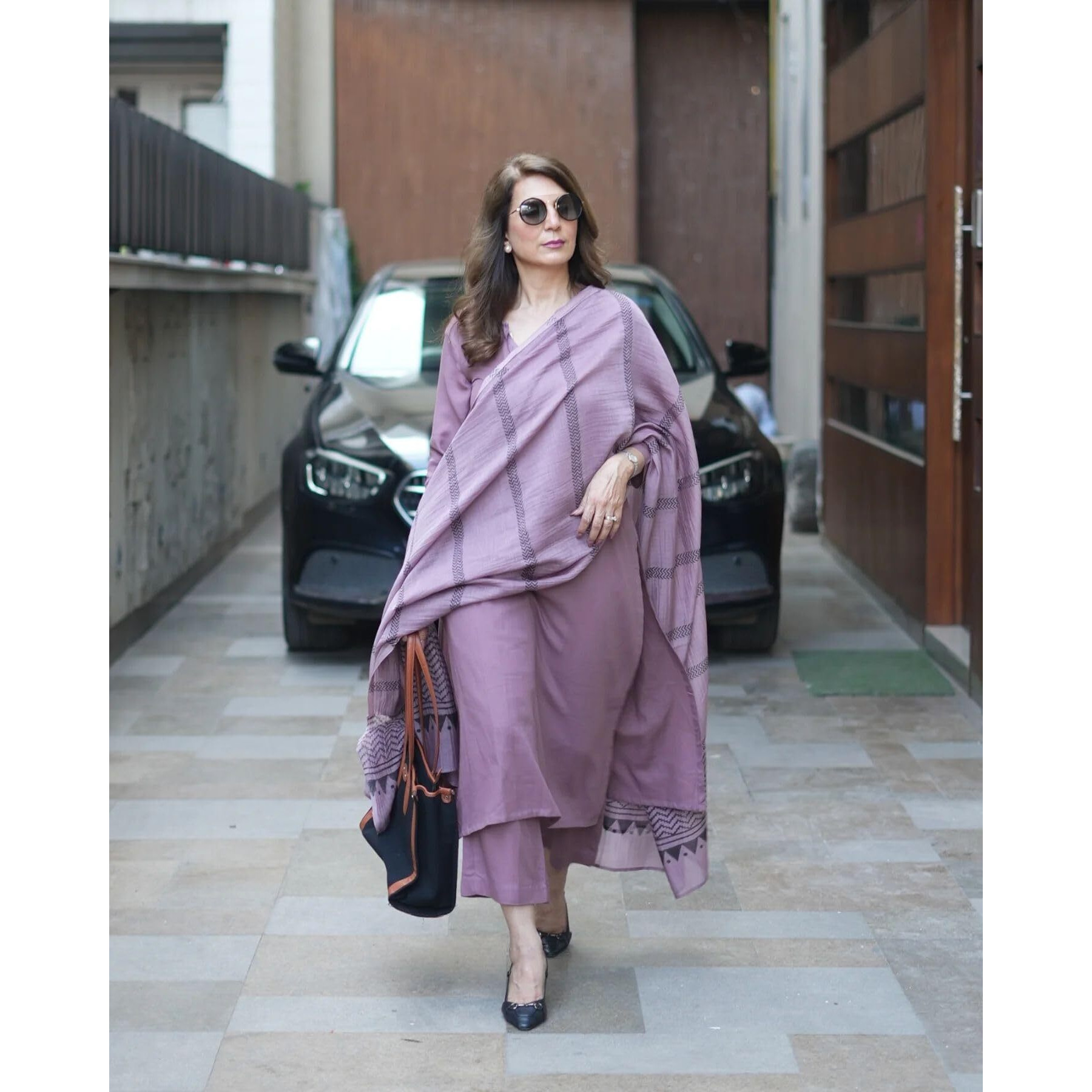 ANNI DESIGNER Women's Rayon Blend Straight Solid Kurta with Pant & Dupatta (Raja Saab Purple-VKS03_3XL_Purple_XXX-Large)