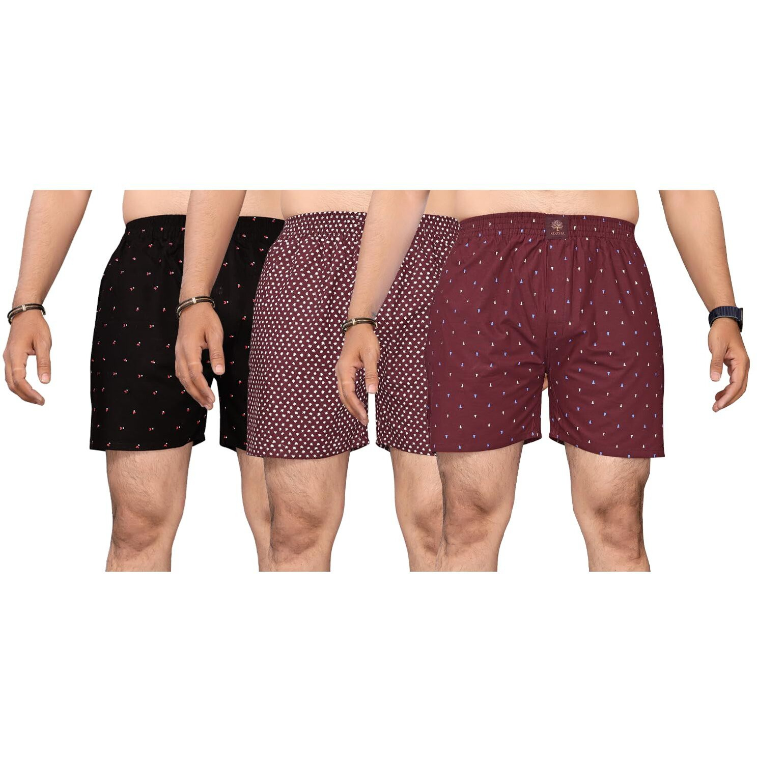 KLOSIA Men's Cotton Printed Regular Boxer Shorts