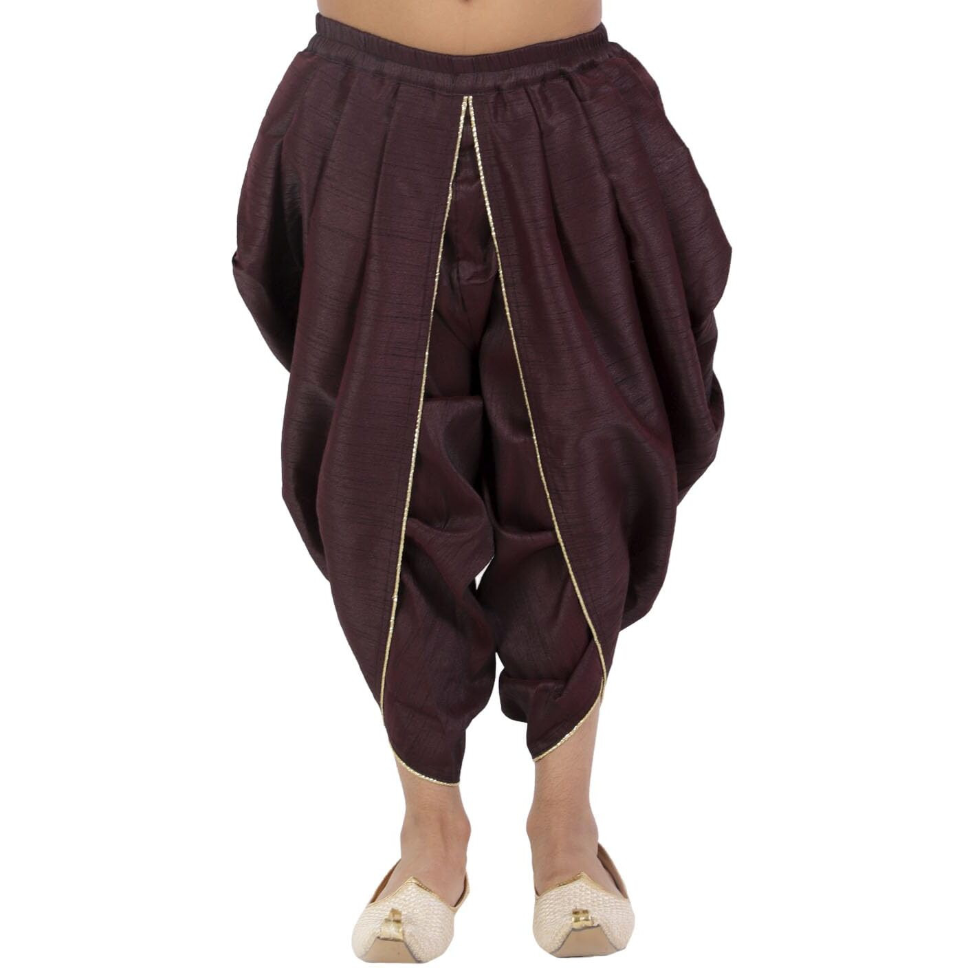 VASTRAMAY Boys' Wine Silk Blend Dhoti_VASBRD001WN_20