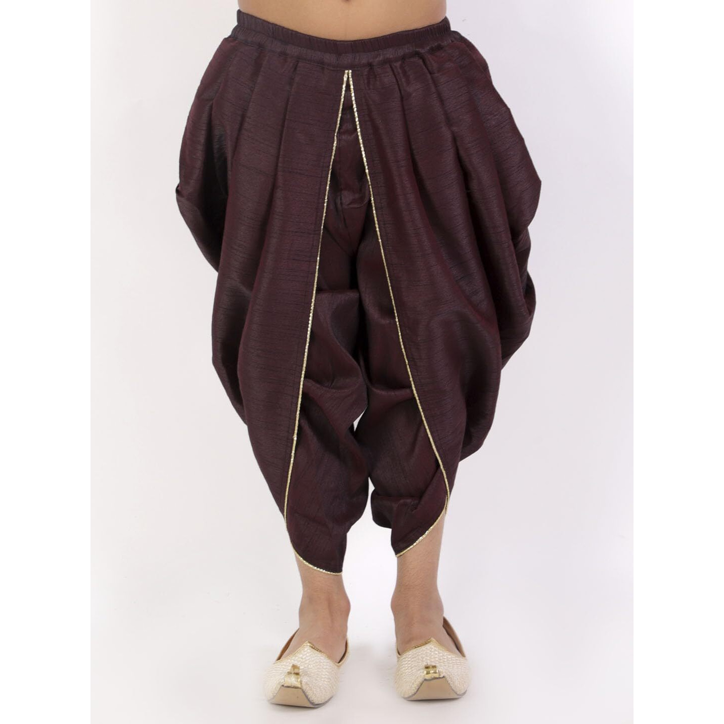 VASTRAMAY Boys' Wine Silk Blend Dhoti_VASBRD001WN_20