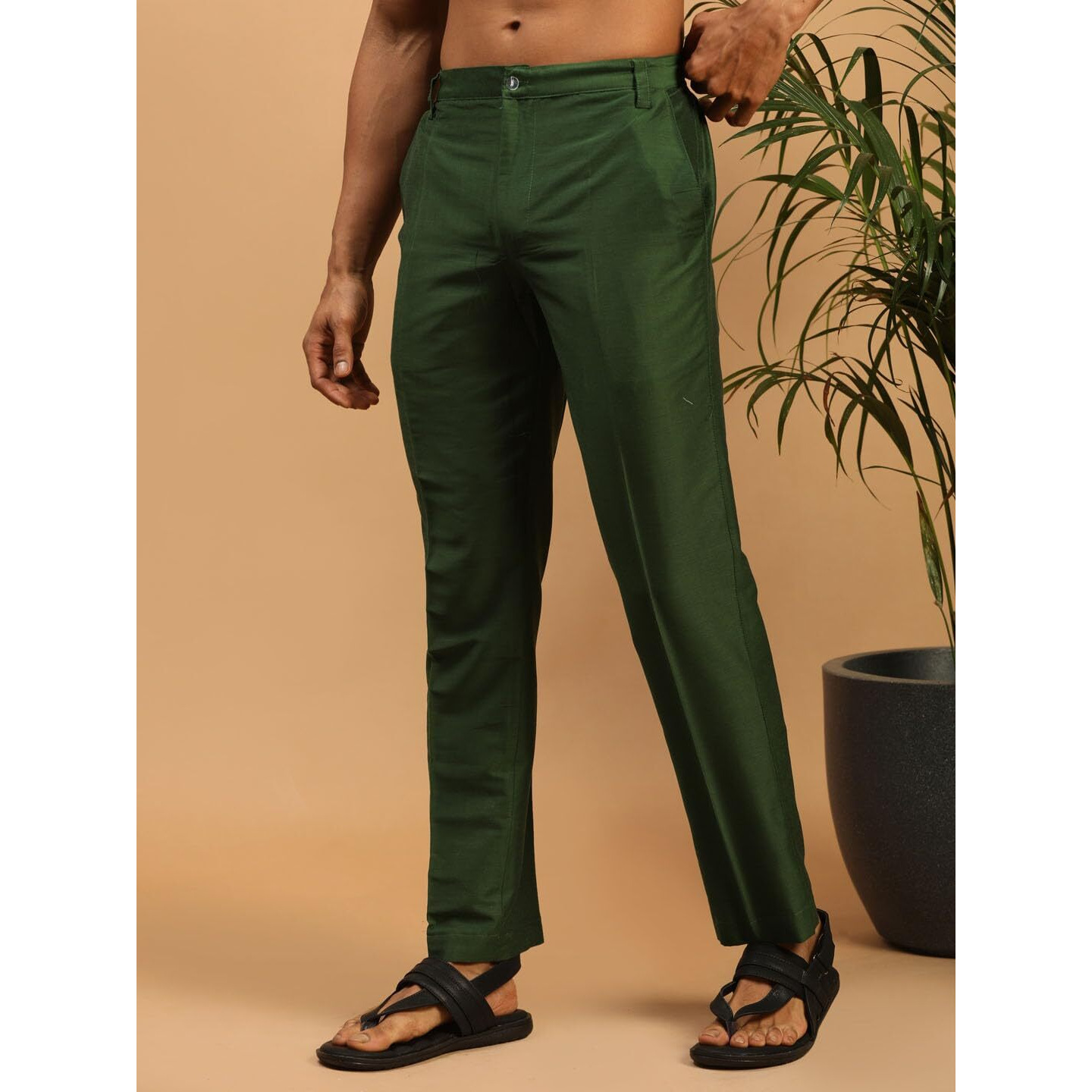 VASTRAMAY Men's Green Viscose Pant Style Pyjama_VASMPANT002GN_36