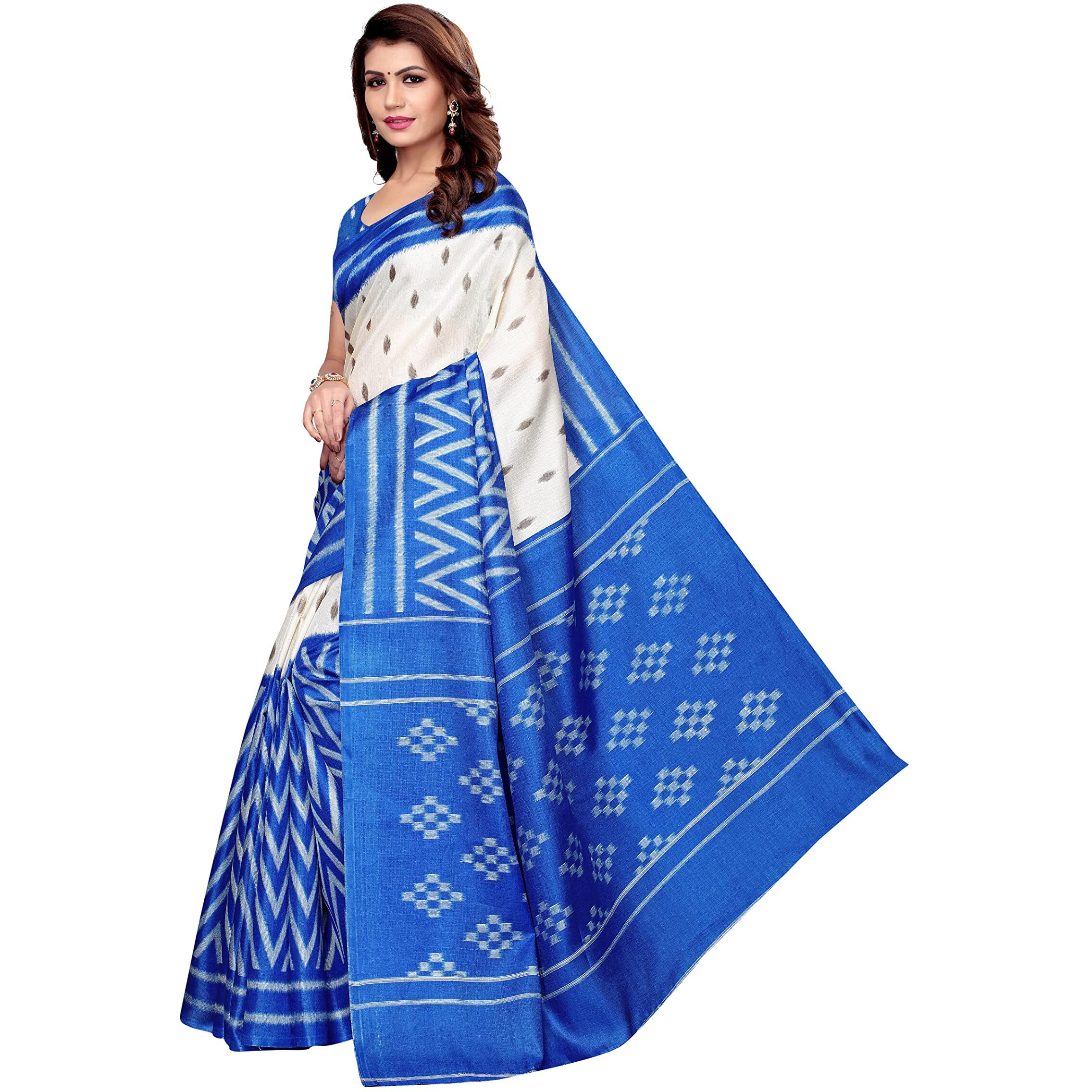 Yashika women's Georgette light weight saree with blouse piece (Multi-Color_Free_Size) SDPL-TWEET BLUE