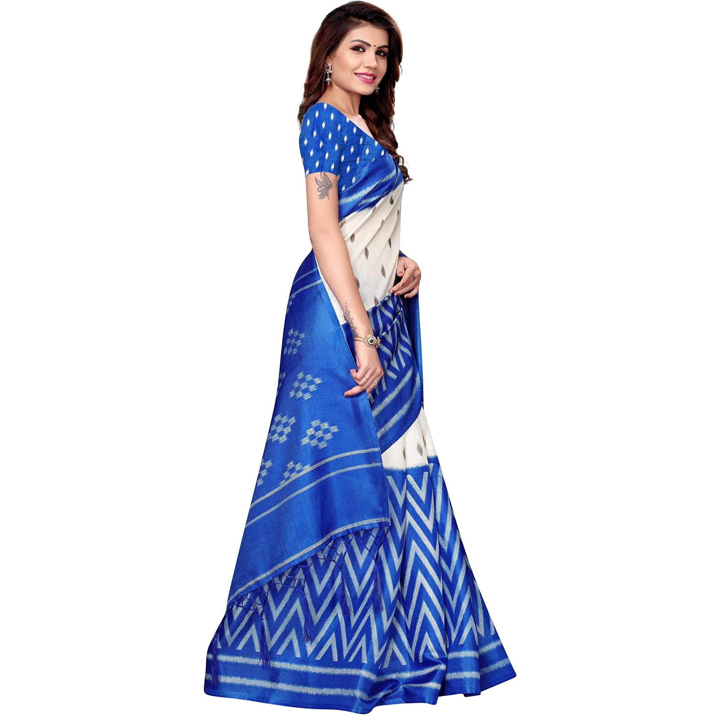 Yashika women's Georgette light weight saree with blouse piece (Multi-Color_Free_Size) SDPL-TWEET BLUE